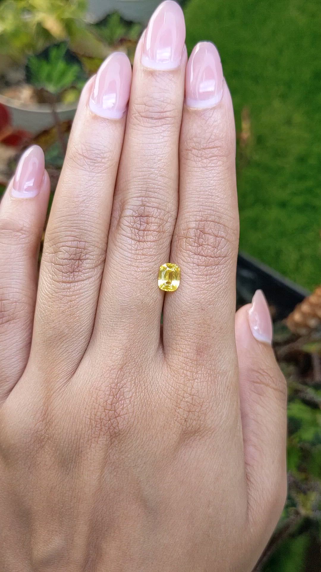 1.17 Ct. Yellow Sapphire from Ceylon (Sri Lanka) Size Video