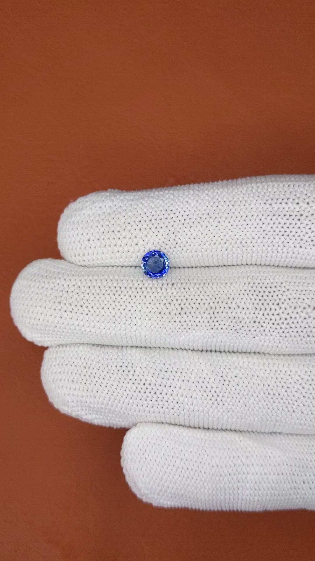 0.63 Ct. Blue Sapphire from Ceylon (Sri Lanka) Size Video