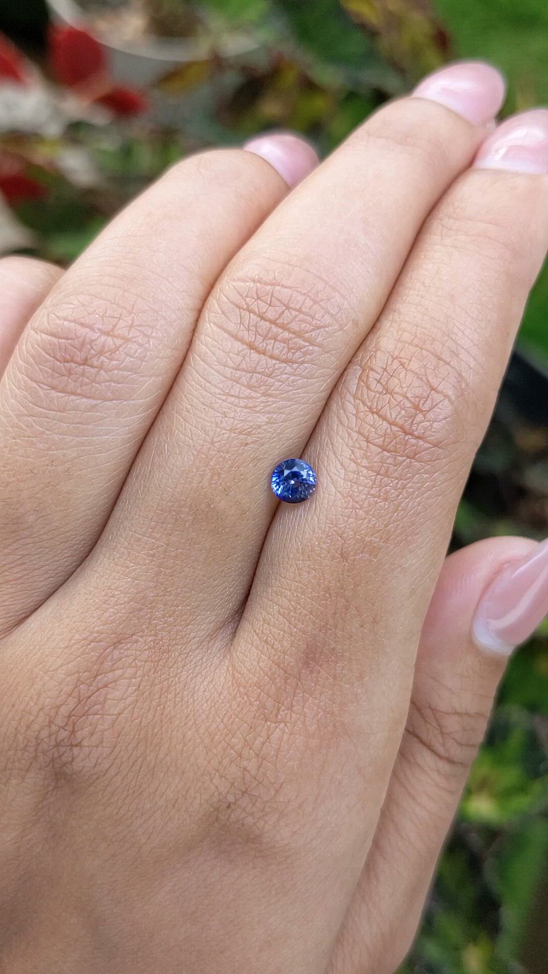 0.60 Ct. Blue Sapphire from Ceylon (Sri Lanka) Size Video
