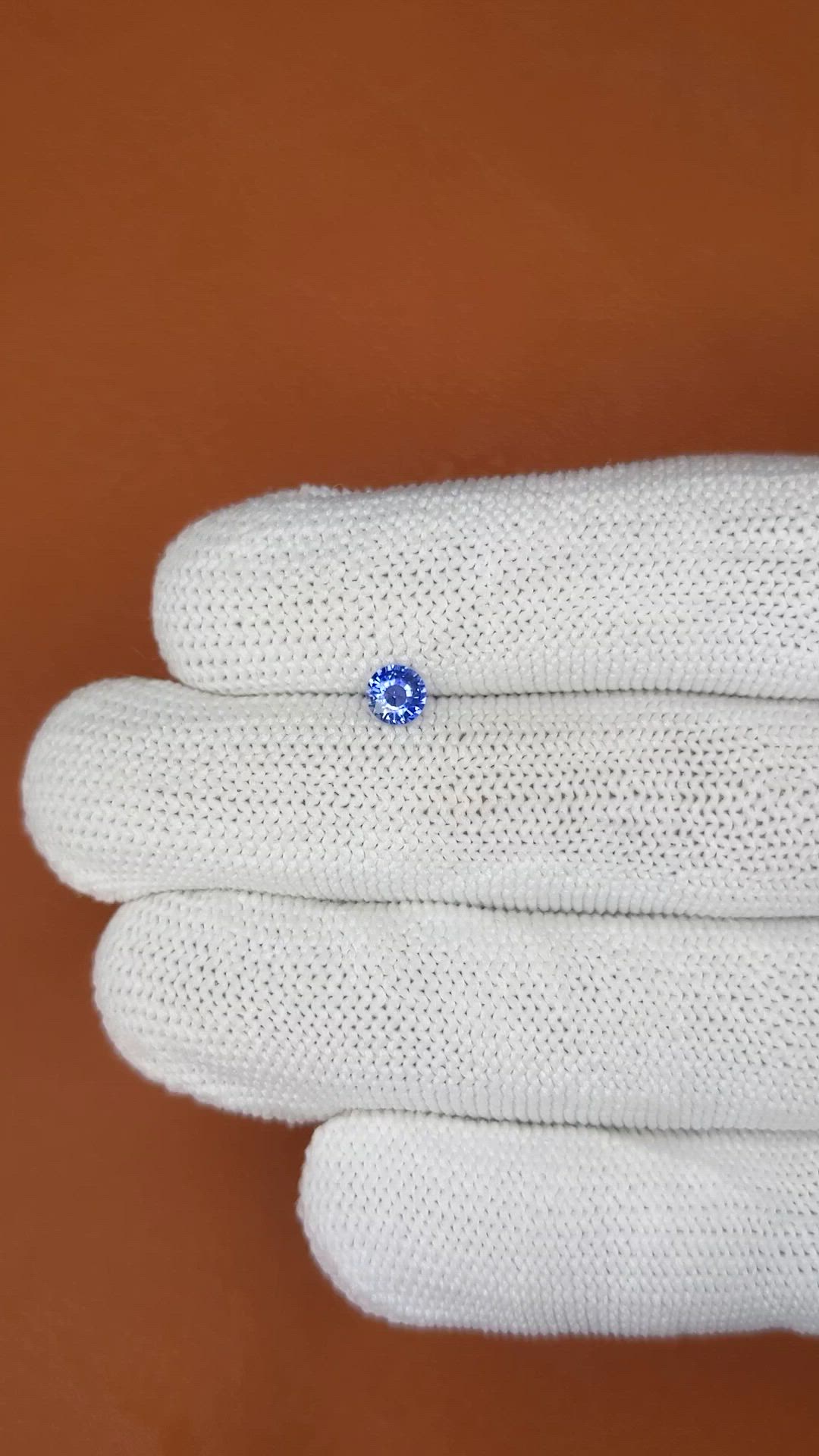 0.42 Ct. Blue Sapphire from Ceylon (Sri Lanka) Size Video