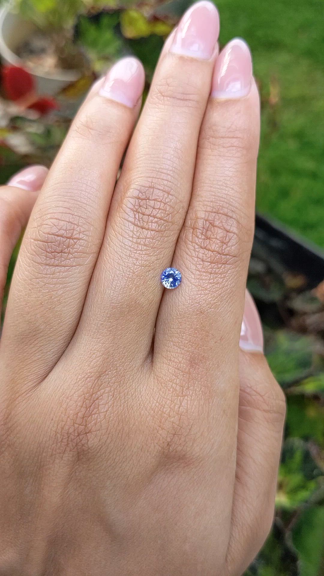 0.38 Ct. Blue Sapphire from Ceylon (Sri Lanka) Size Video