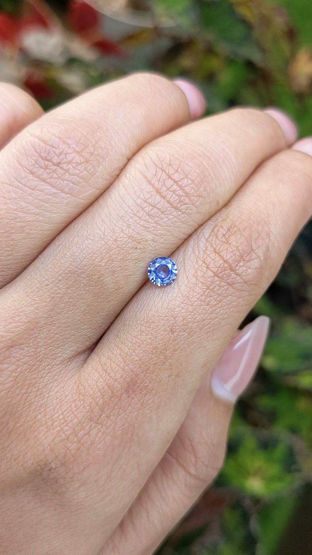 0.48 Ct. Blue Sapphire from Ceylon (Sri Lanka) Size Video