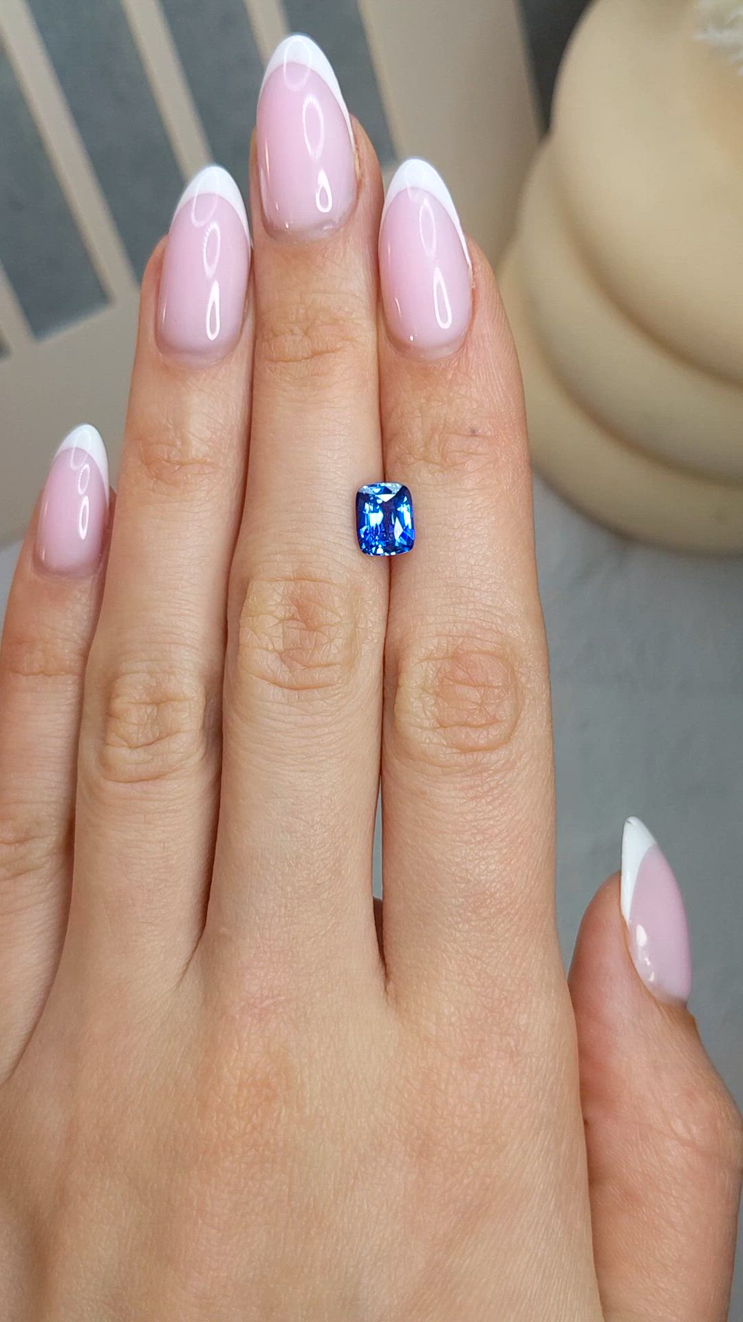 2.12 Ct. Blue Sapphire from Ceylon (Sri Lanka) Size Video