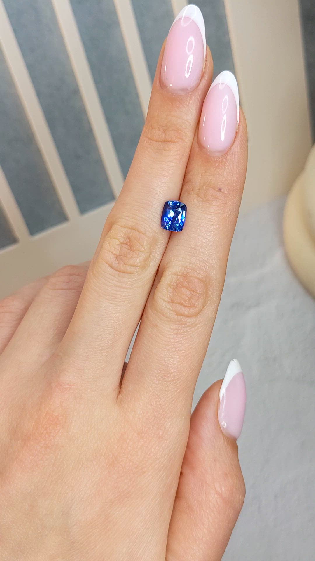 2.12 Ct. Blue Sapphire from Ceylon (Sri Lanka) Size Video