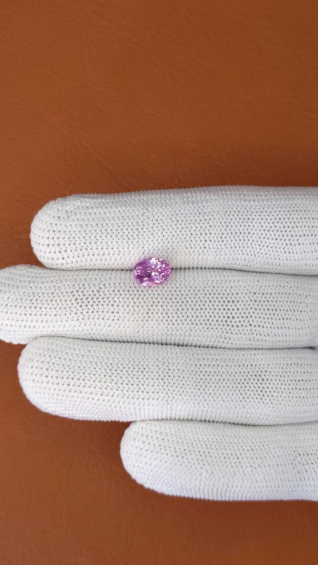 2.03 Ct. Purplish Pink Sapphire from Ceylon (Sri Lanka) Size Video