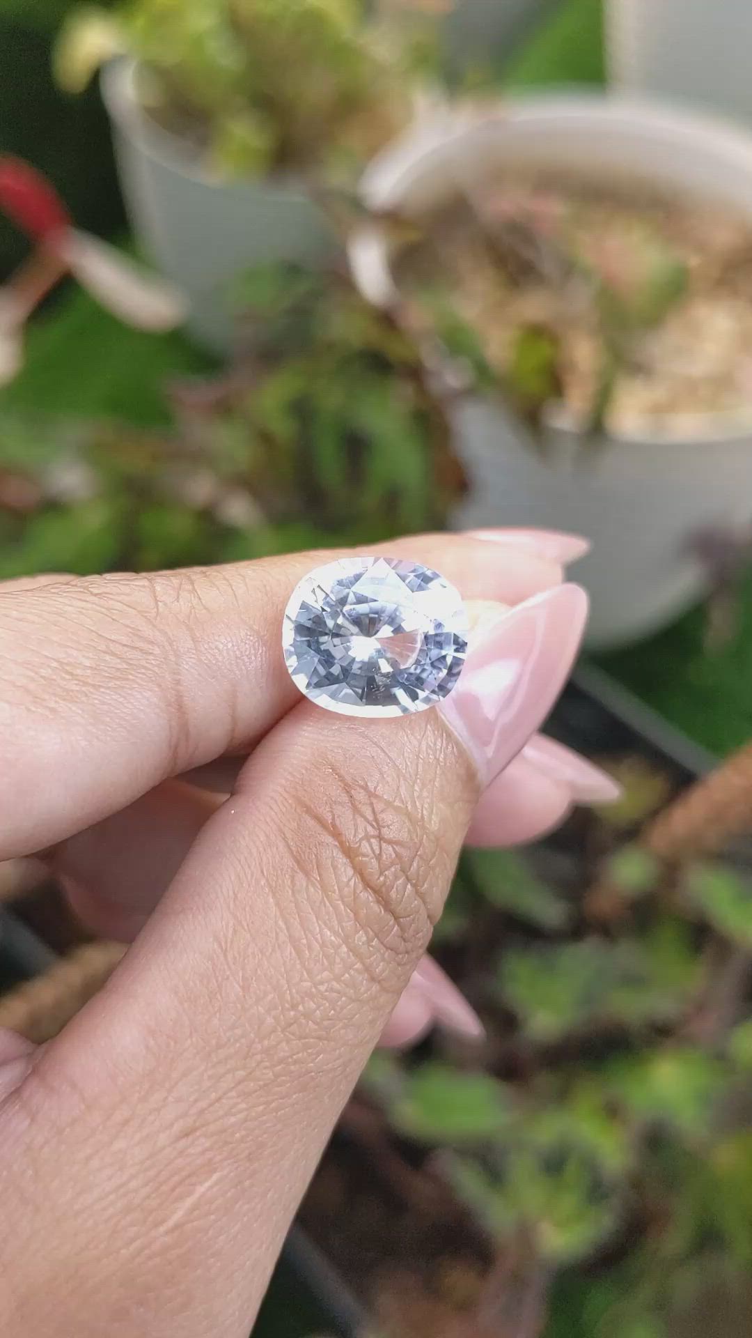 8.02 Ct. White Sapphire from Ceylon (Sri Lanka) Size Video