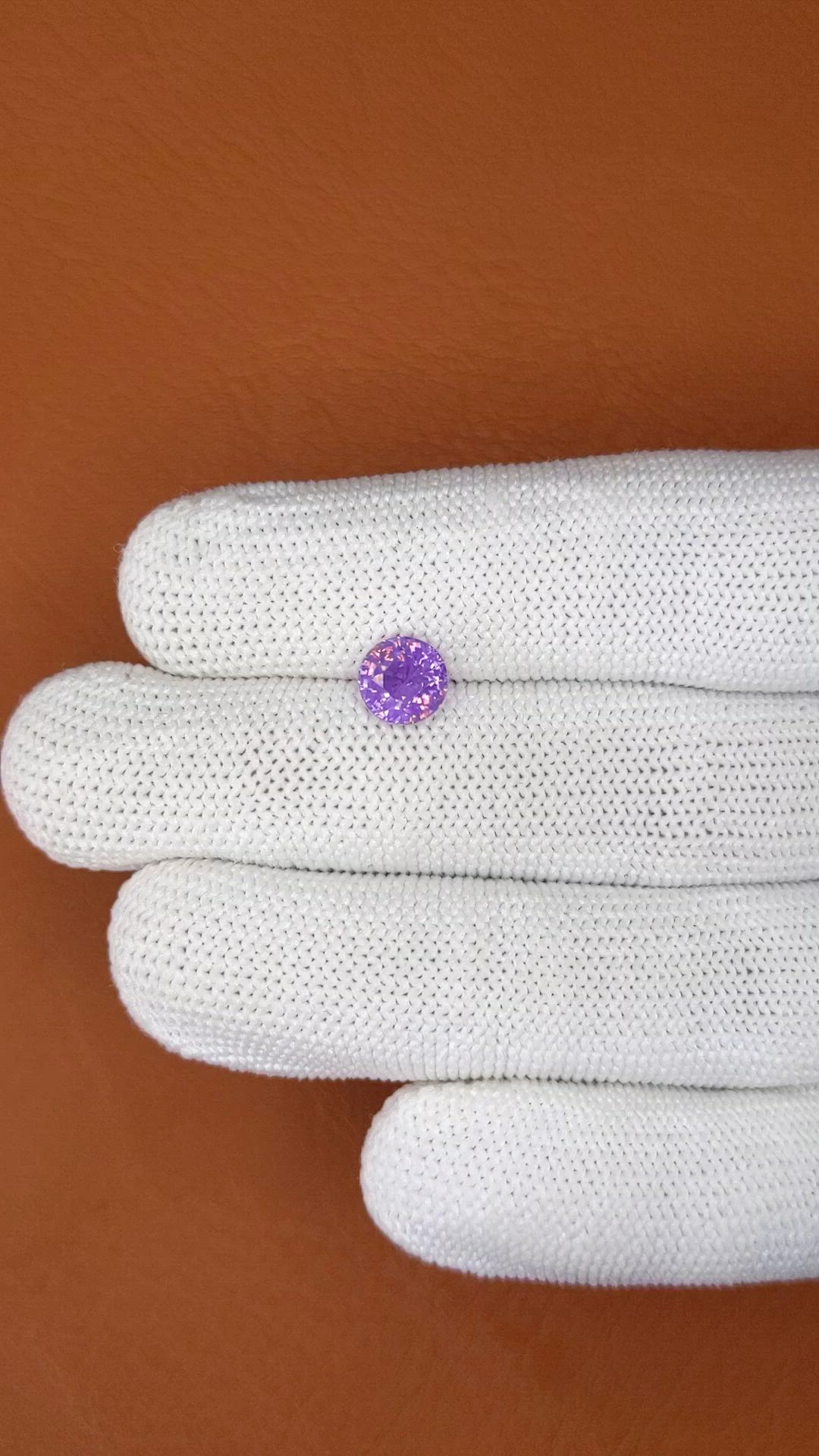 2.06 Ct. Pinkish Purple Sapphire from Ceylon (Sri Lanka) Size Video