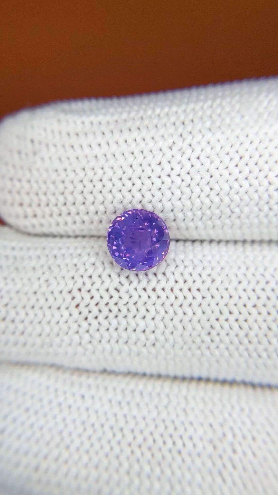 2.06 Ct. Pinkish Purple Sapphire from Ceylon (Sri Lanka) Size Video