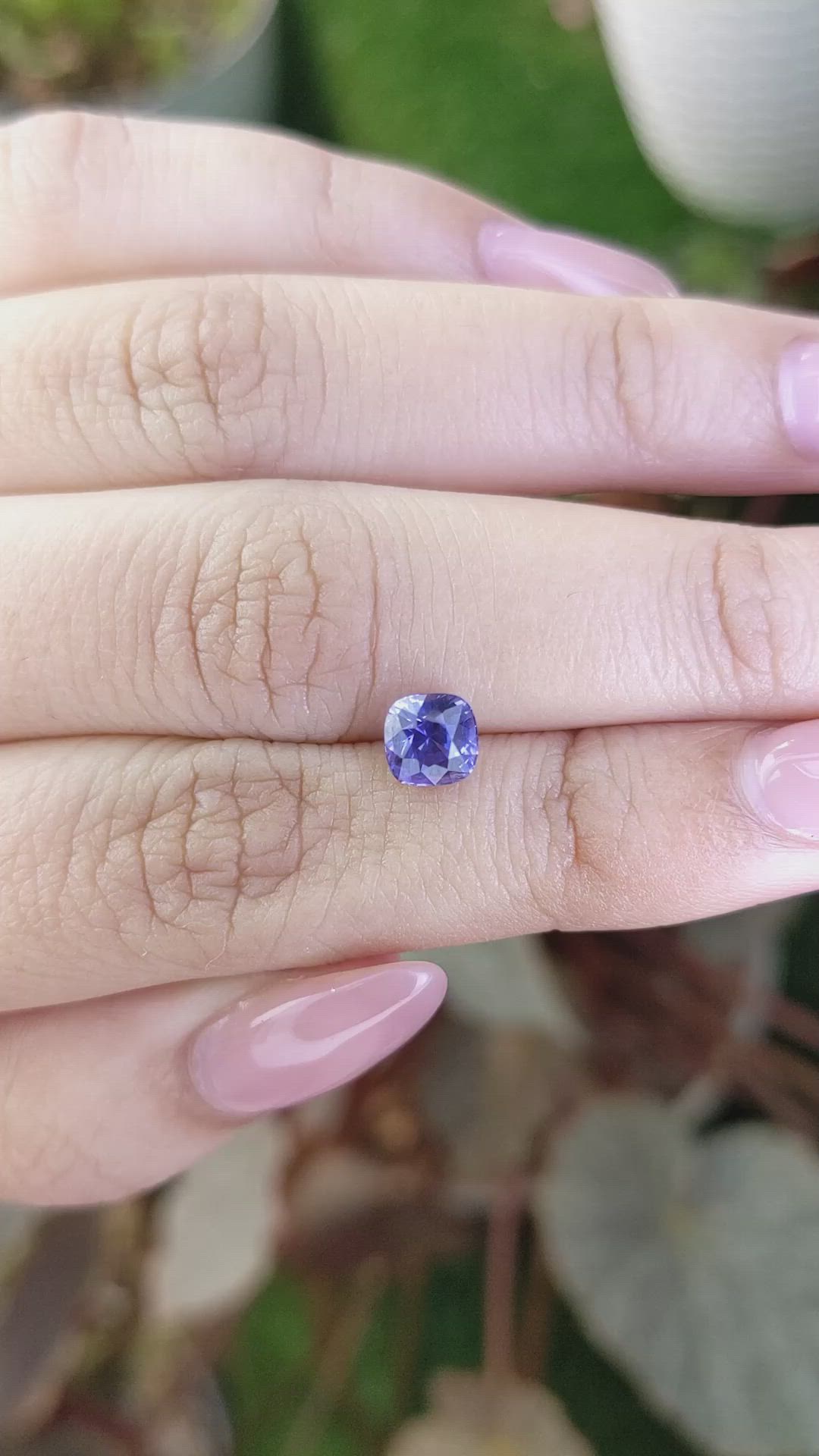 1.21 Ct. Bluish Purple Sapphire from Ceylon (Sri Lanka) Size Video