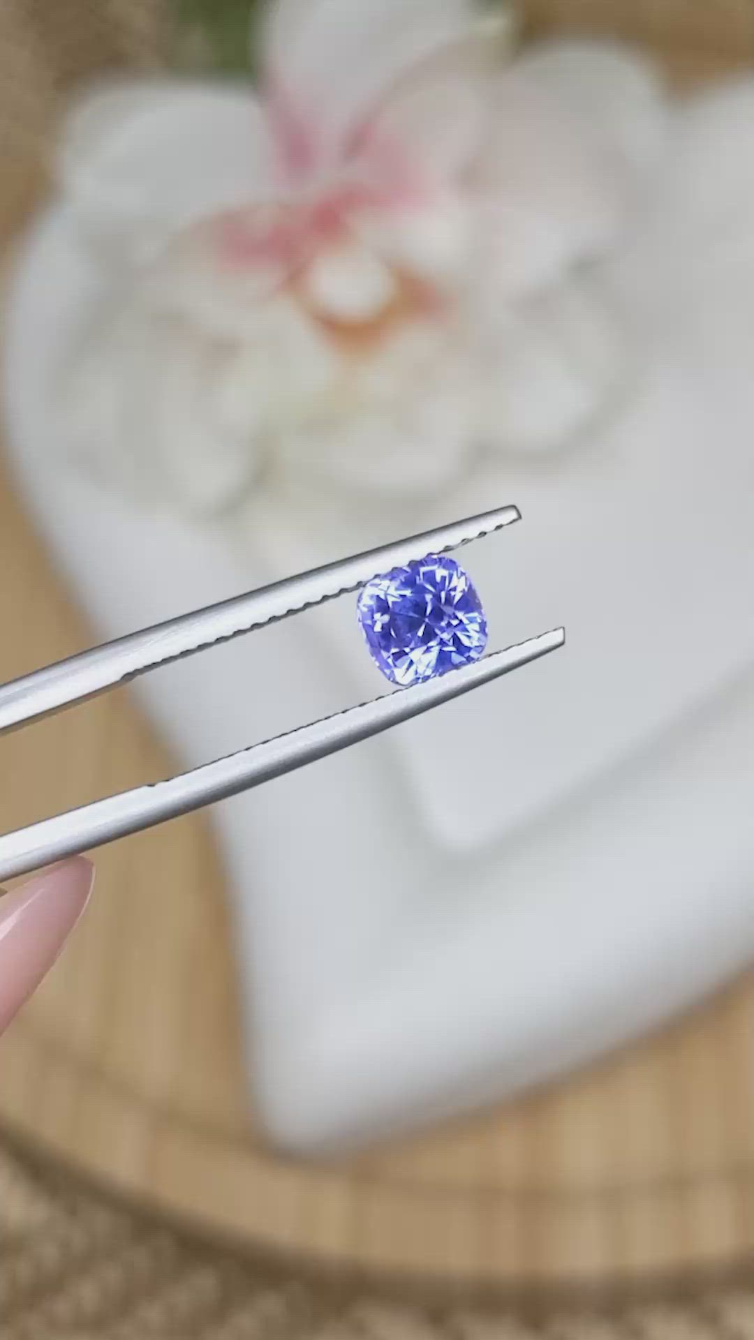 1.21 Ct. Bluish Purple Sapphire from Ceylon (Sri Lanka) Size Video