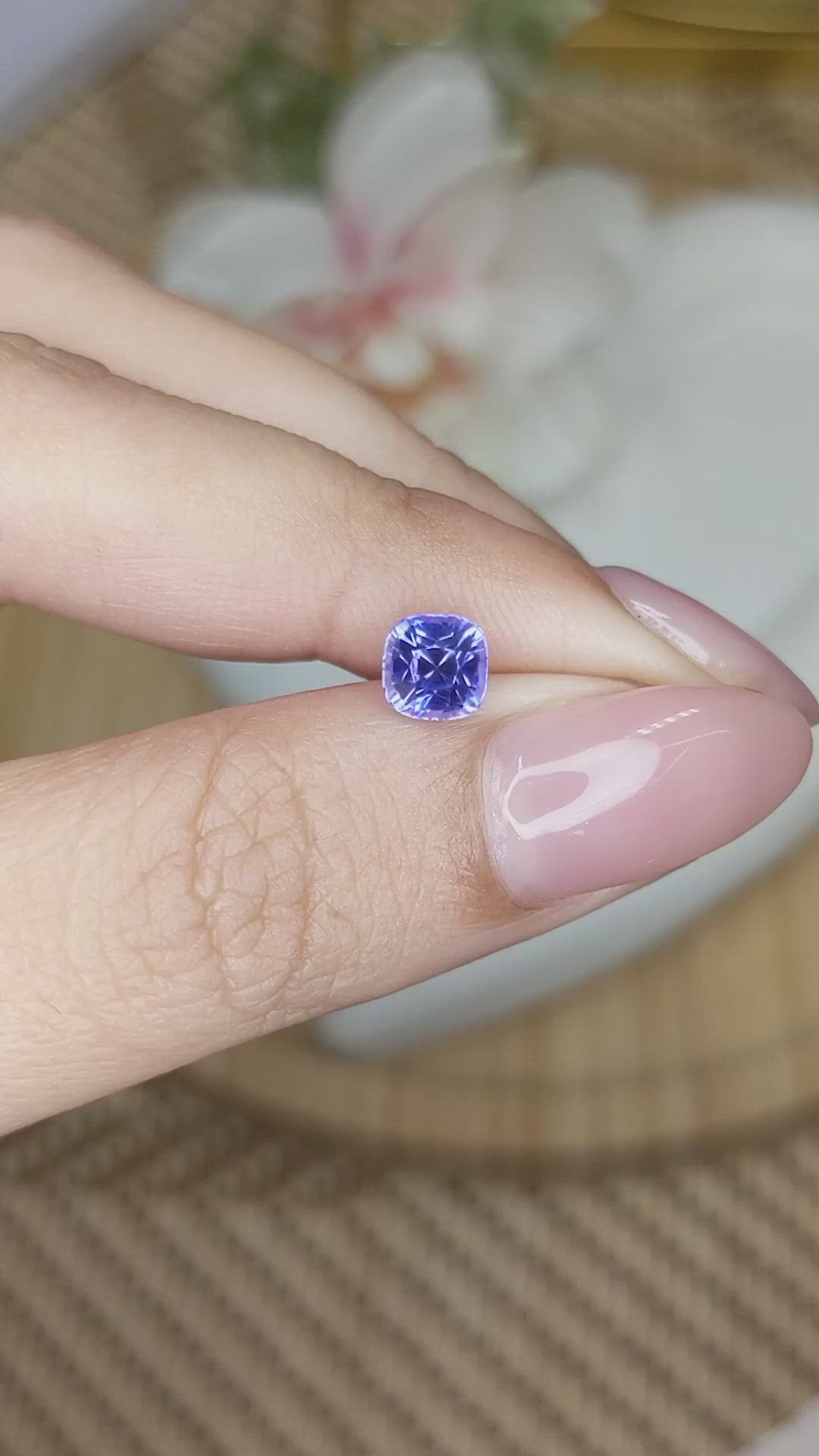 1.21 Ct. Bluish Purple Sapphire from Ceylon (Sri Lanka) Size Video