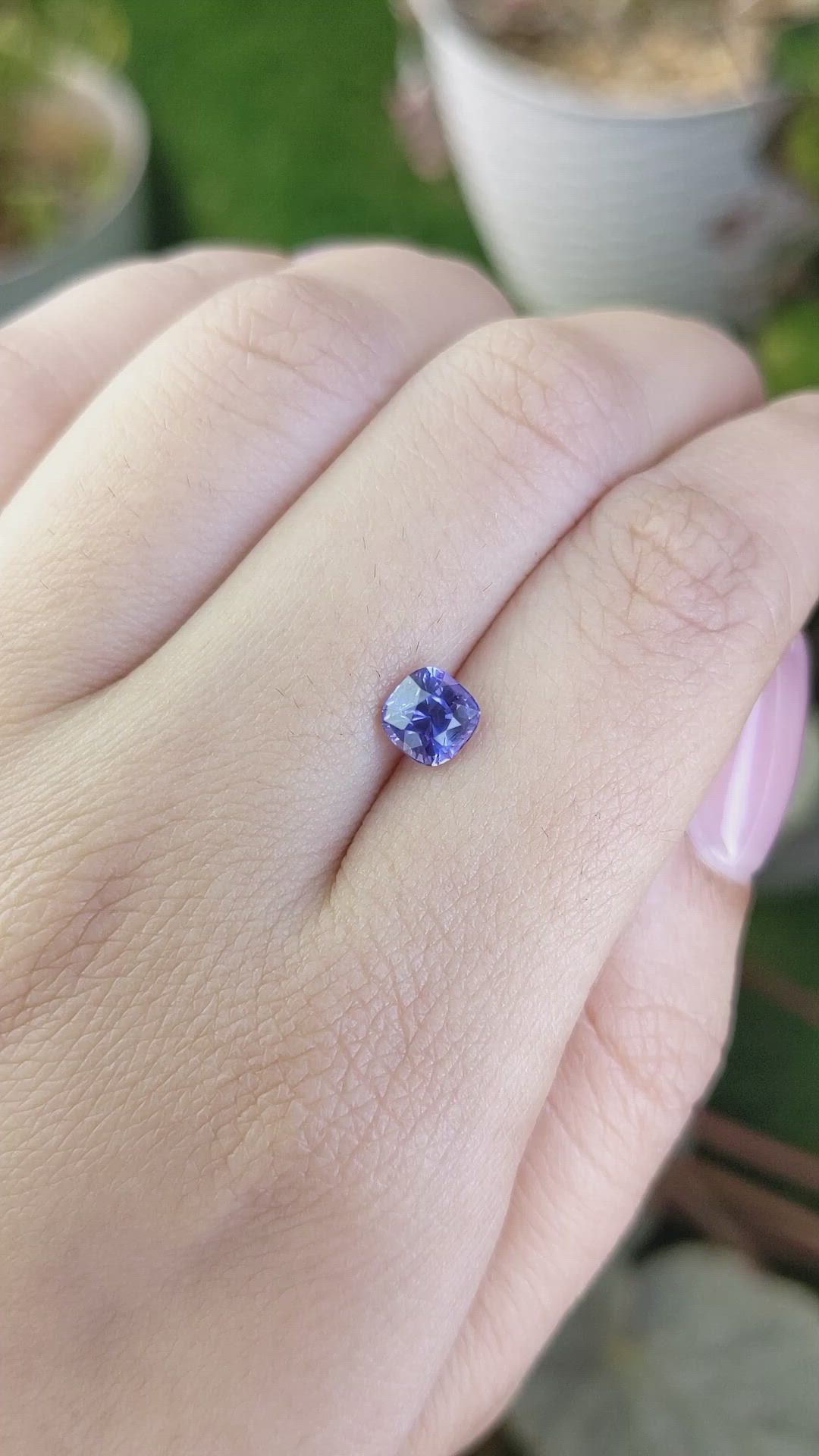 1.21 Ct. Bluish Purple Sapphire from Ceylon (Sri Lanka) Size Video
