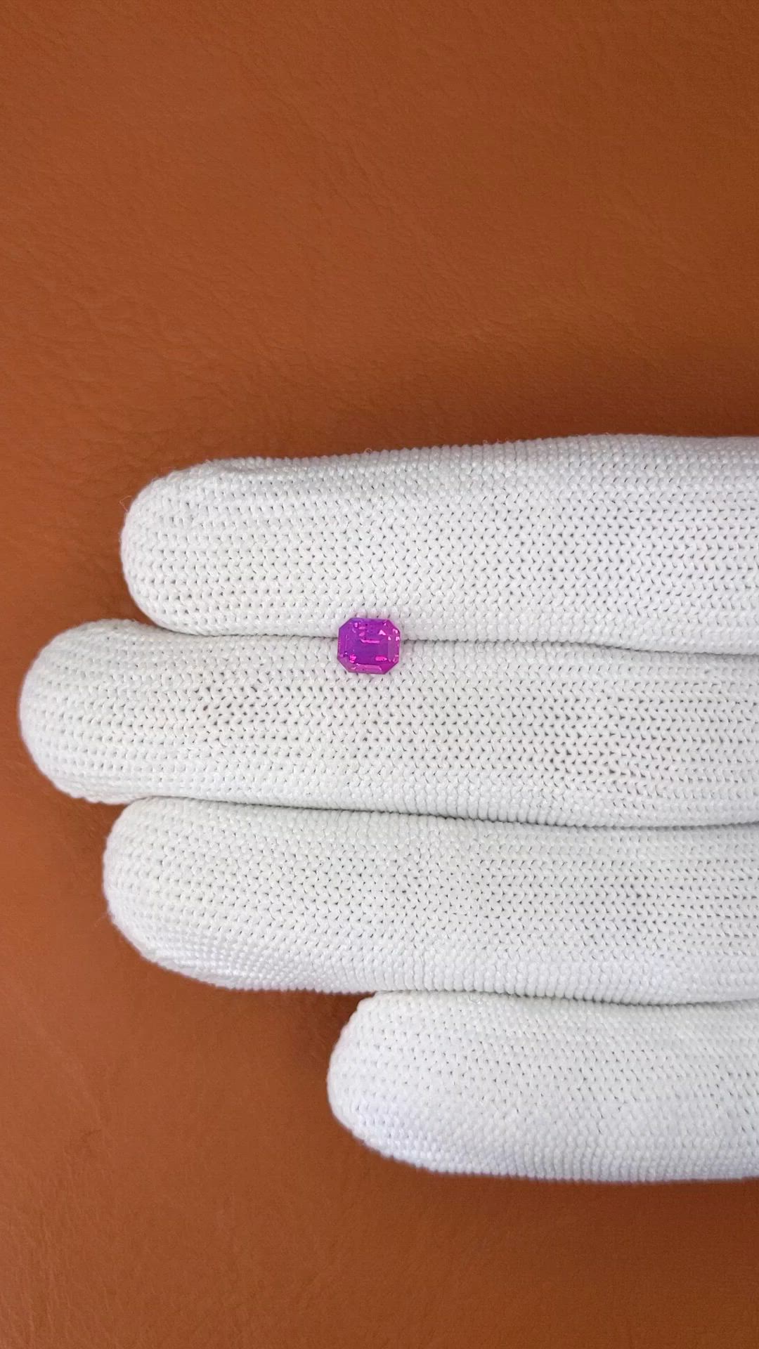 1.12 Ct. Pinkish Purple Sapphire from Ceylon (Sri Lanka) Size Video