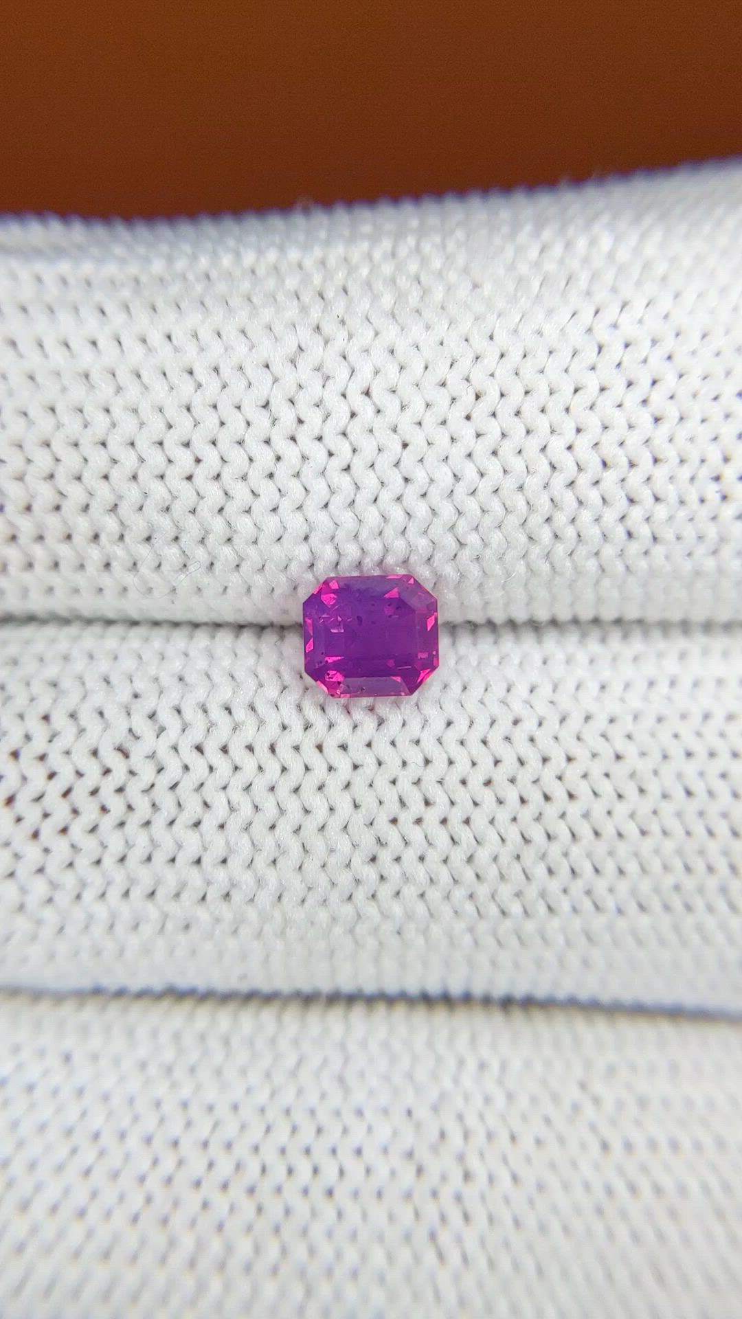 1.12 Ct. Pinkish Purple Sapphire from Ceylon (Sri Lanka) Size Video
