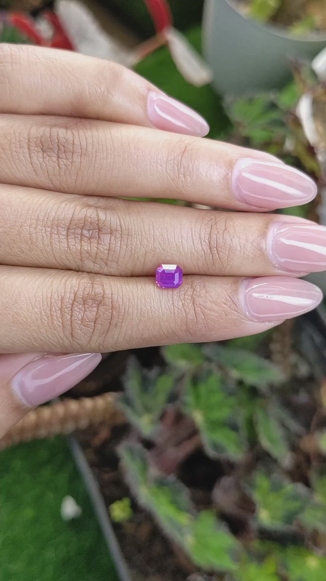 1.12 Ct. Pinkish Purple Sapphire from Ceylon (Sri Lanka) Size Video