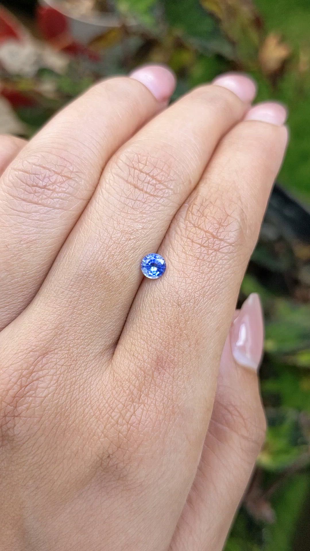 0.42 Ct. Blue Sapphire from Ceylon (Sri Lanka) Size Video
