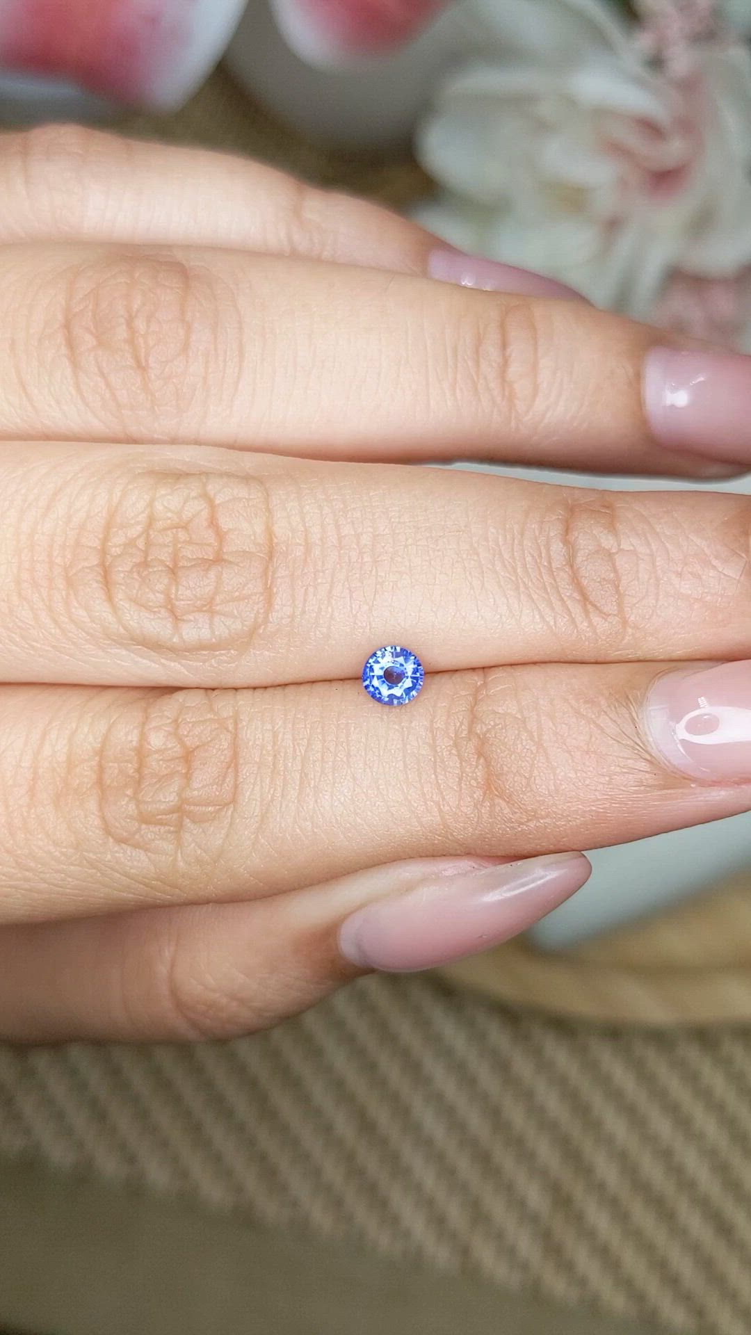 0.30 Ct. Purplish Blue Sapphire from Ceylon (Sri Lanka) Size Video