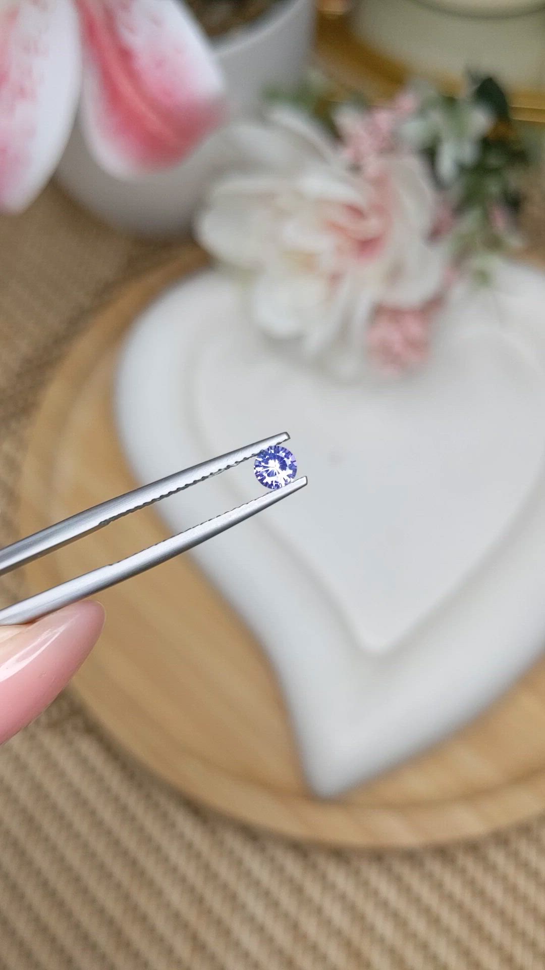 0.27 Ct. Bluish Purple Sapphire from Ceylon (Sri Lanka) Size Video