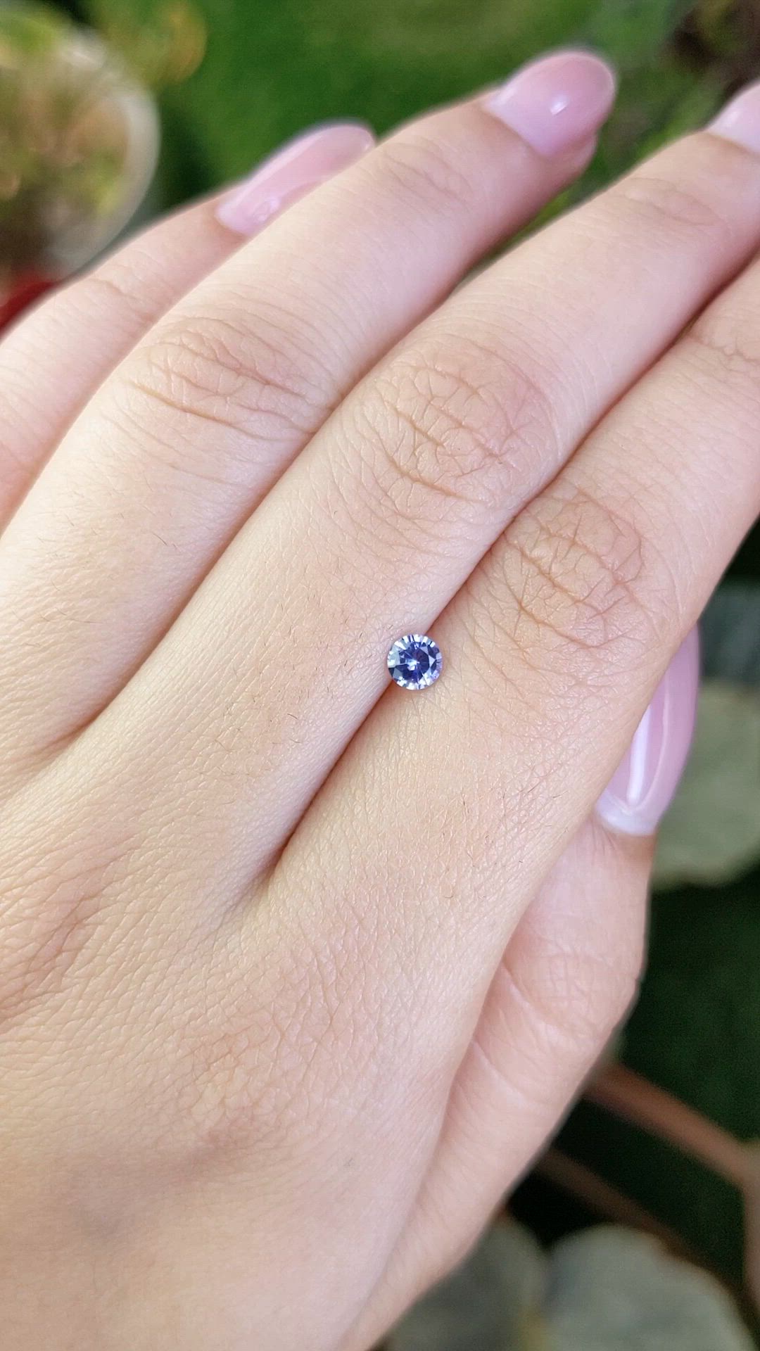 0.27 Ct. Bluish Purple Sapphire from Ceylon (Sri Lanka) Size Video