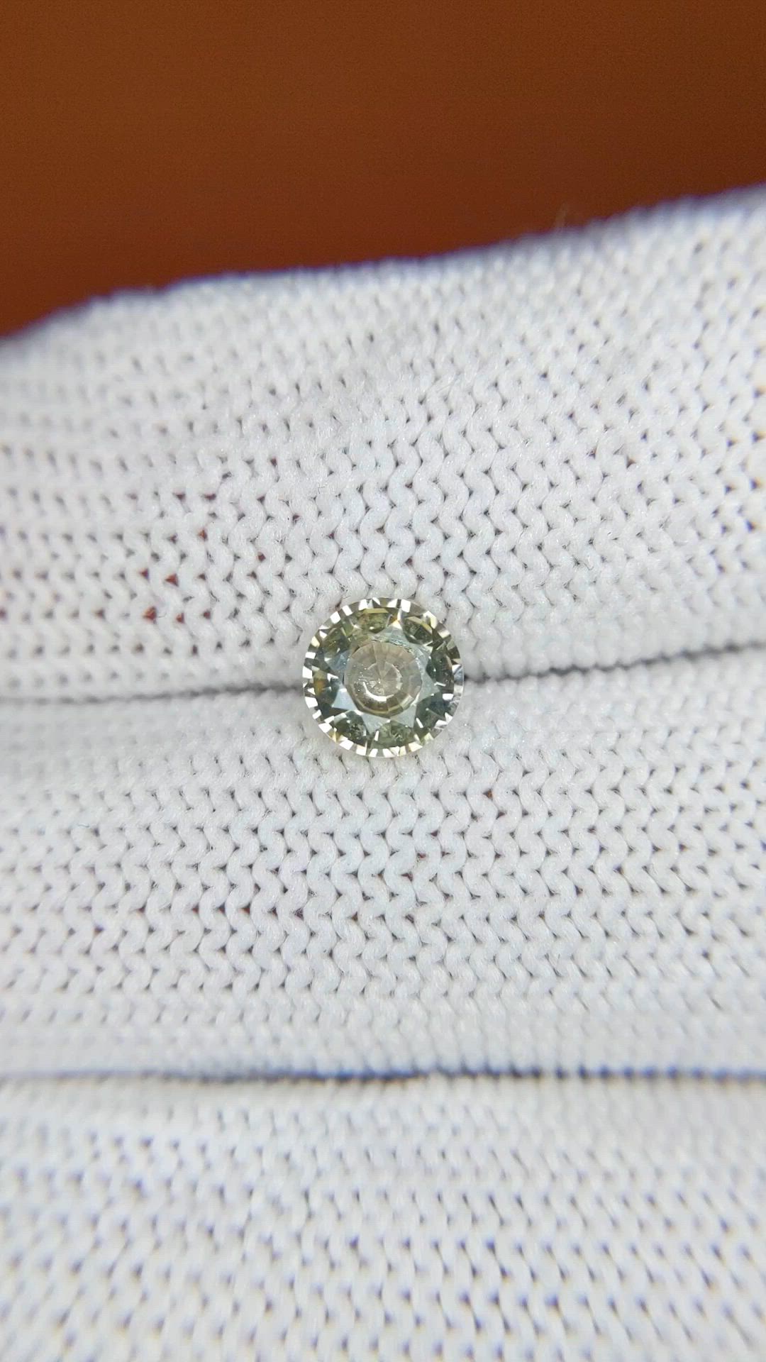 1.03 Ct. Greenish Yellow Sapphire from Ceylon (Sri Lanka) Size Video
