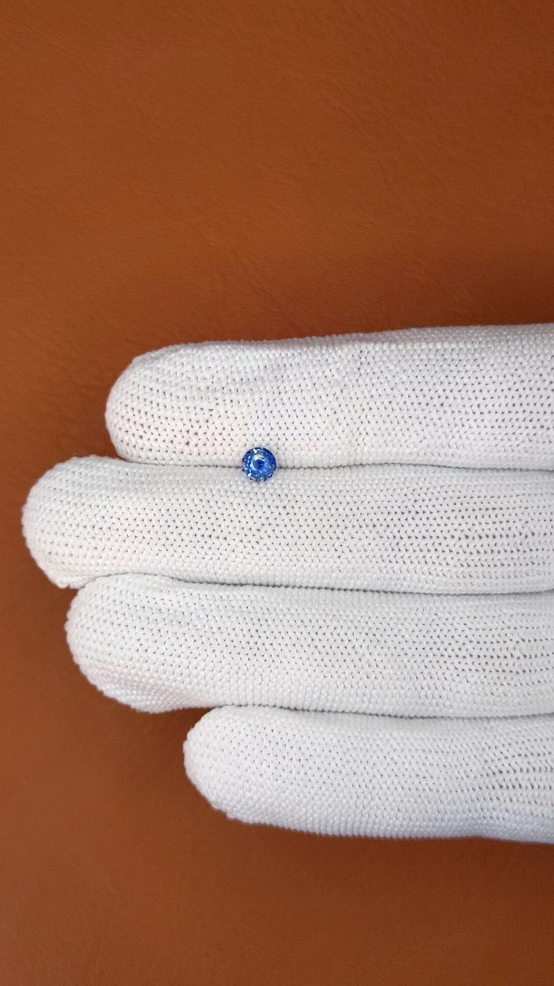 0.40 Ct. Blue Sapphire from Ceylon (Sri Lanka) Size Video