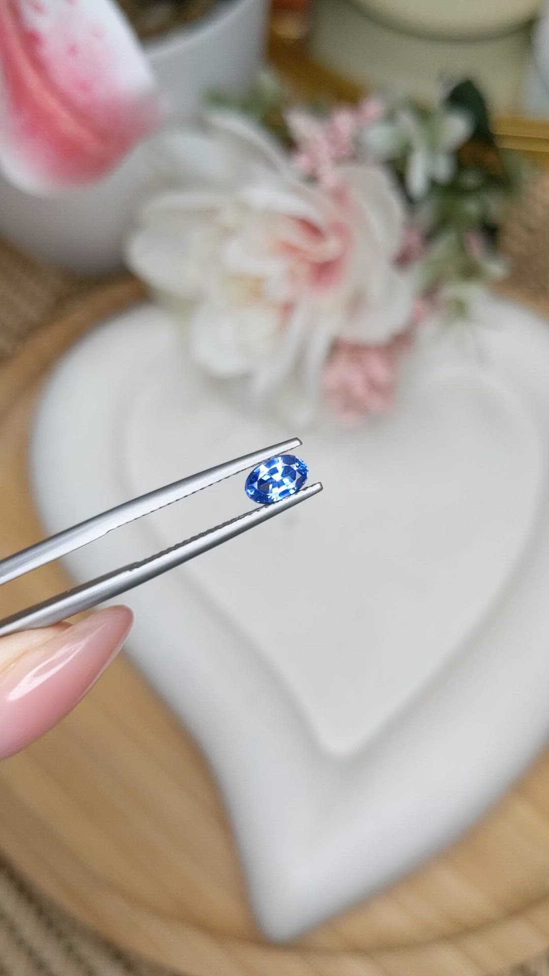 0.68 Ct. Blue Sapphire from Ceylon (Sri Lanka) Size Video