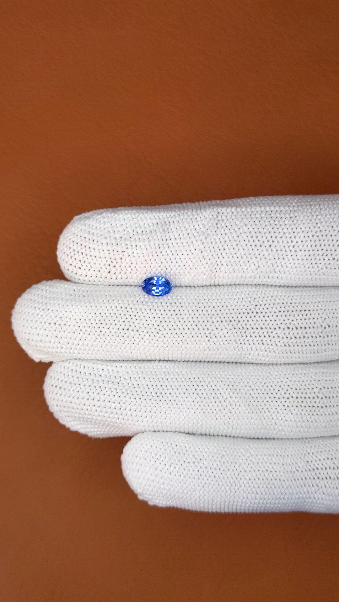 0.68 Ct. Blue Sapphire from Ceylon (Sri Lanka) Size Video