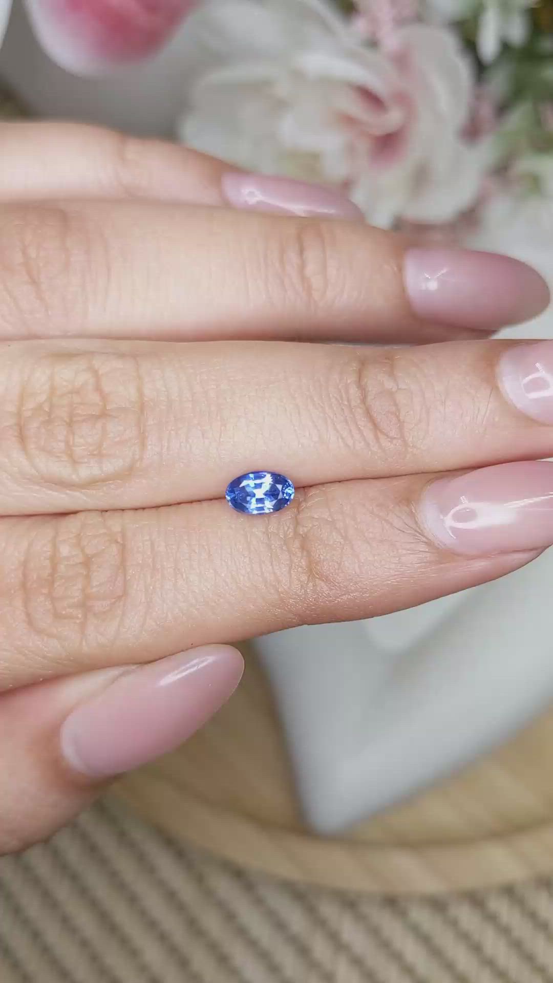 0.68 Ct. Blue Sapphire from Ceylon (Sri Lanka) Size Video