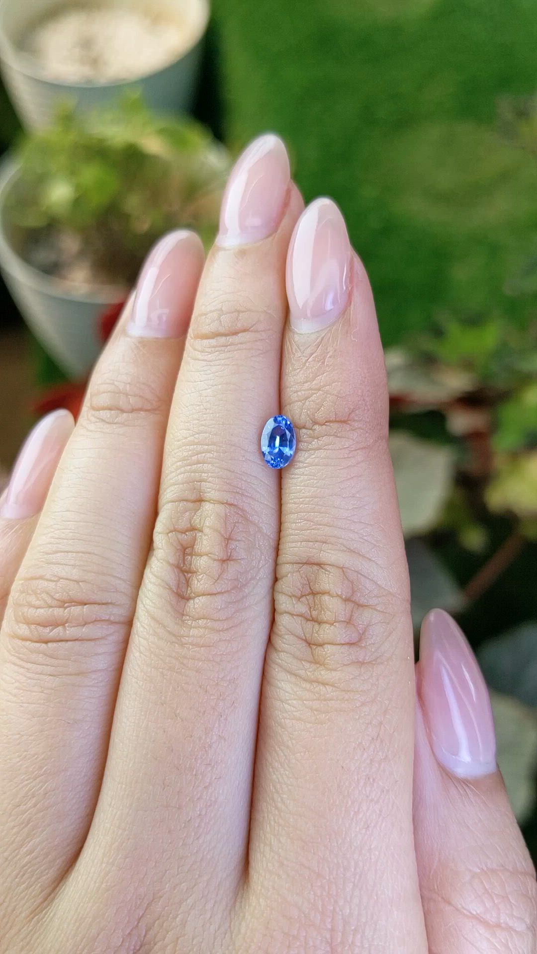 0.68 Ct. Blue Sapphire from Ceylon (Sri Lanka) Size Video