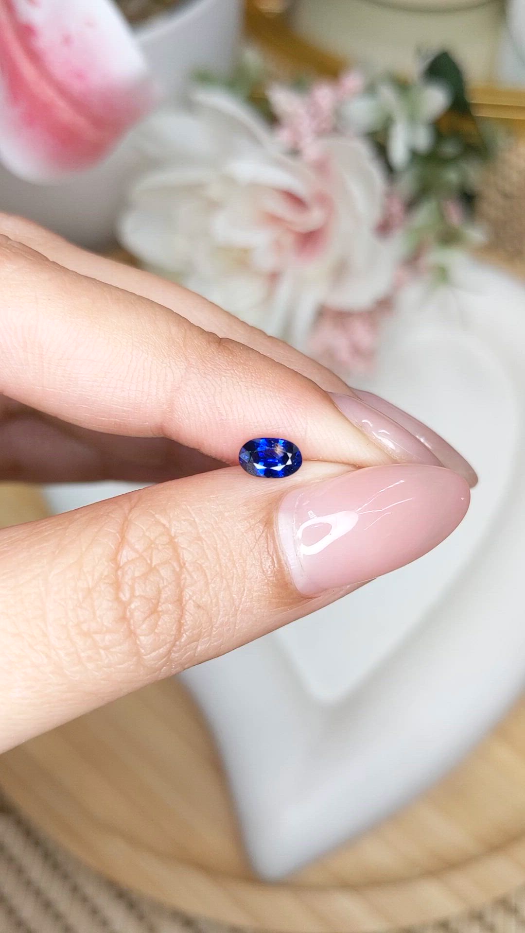 0.69 Ct. Blue Sapphire from Ceylon (Sri Lanka) Size Video
