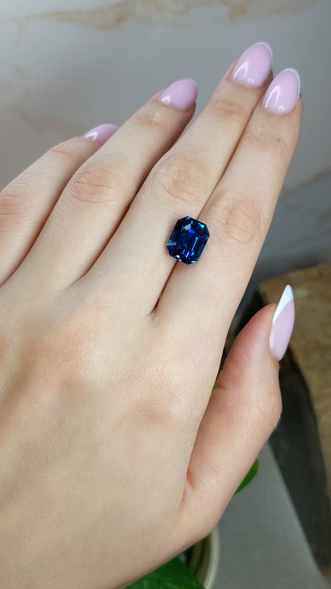 7.99 Ct. Greenish Blue Sapphire from Ceylon (Sri Lanka) Size Video