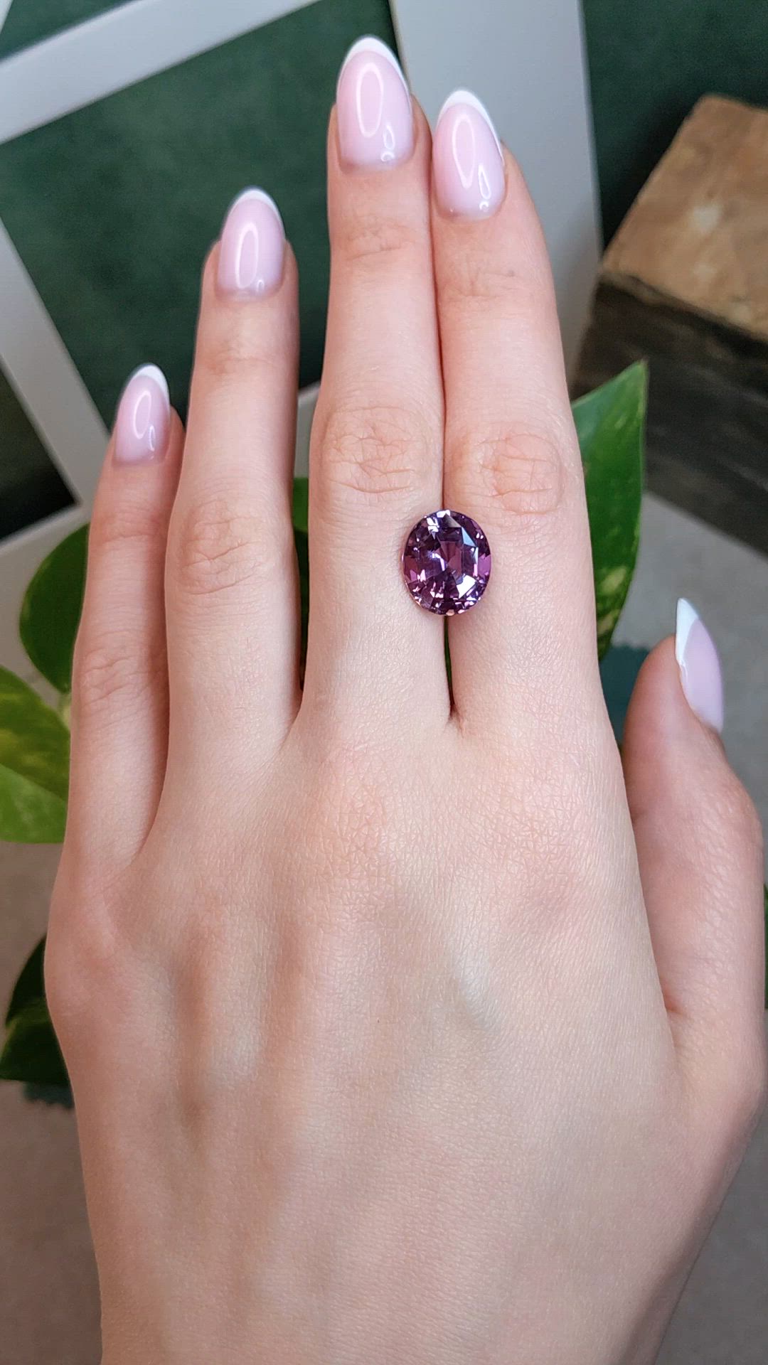 9.02 Ct. Pinkish Purple Sapphire from Ceylon (Sri Lanka) Size Video