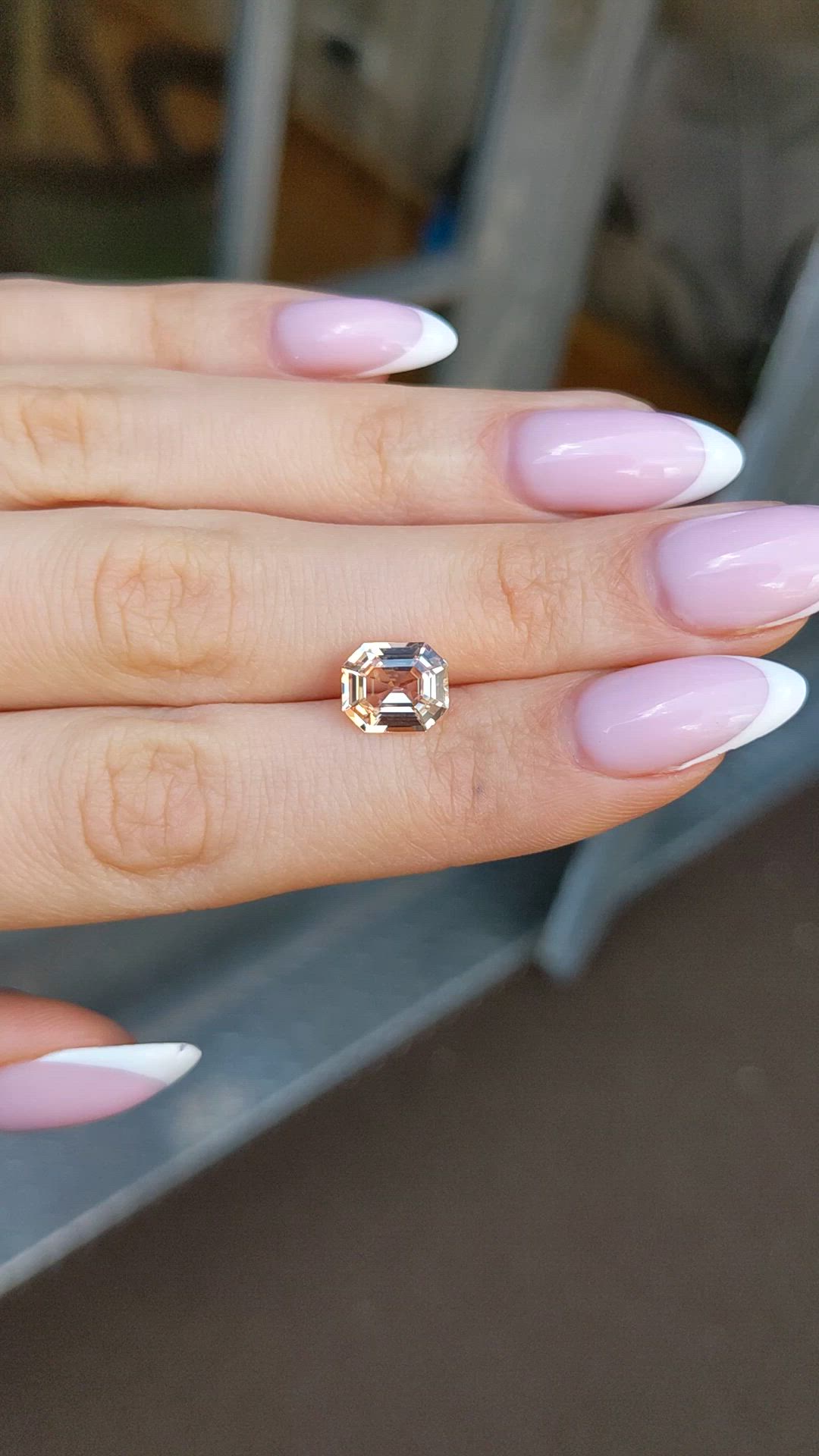 3.02 Ct. Peach Sapphire from Ceylon (Sri Lanka) Size Video
