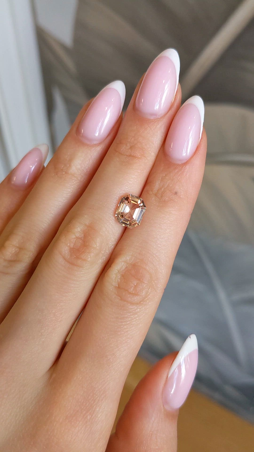 3.02 Ct. Peach Sapphire from Ceylon (Sri Lanka) Size Video