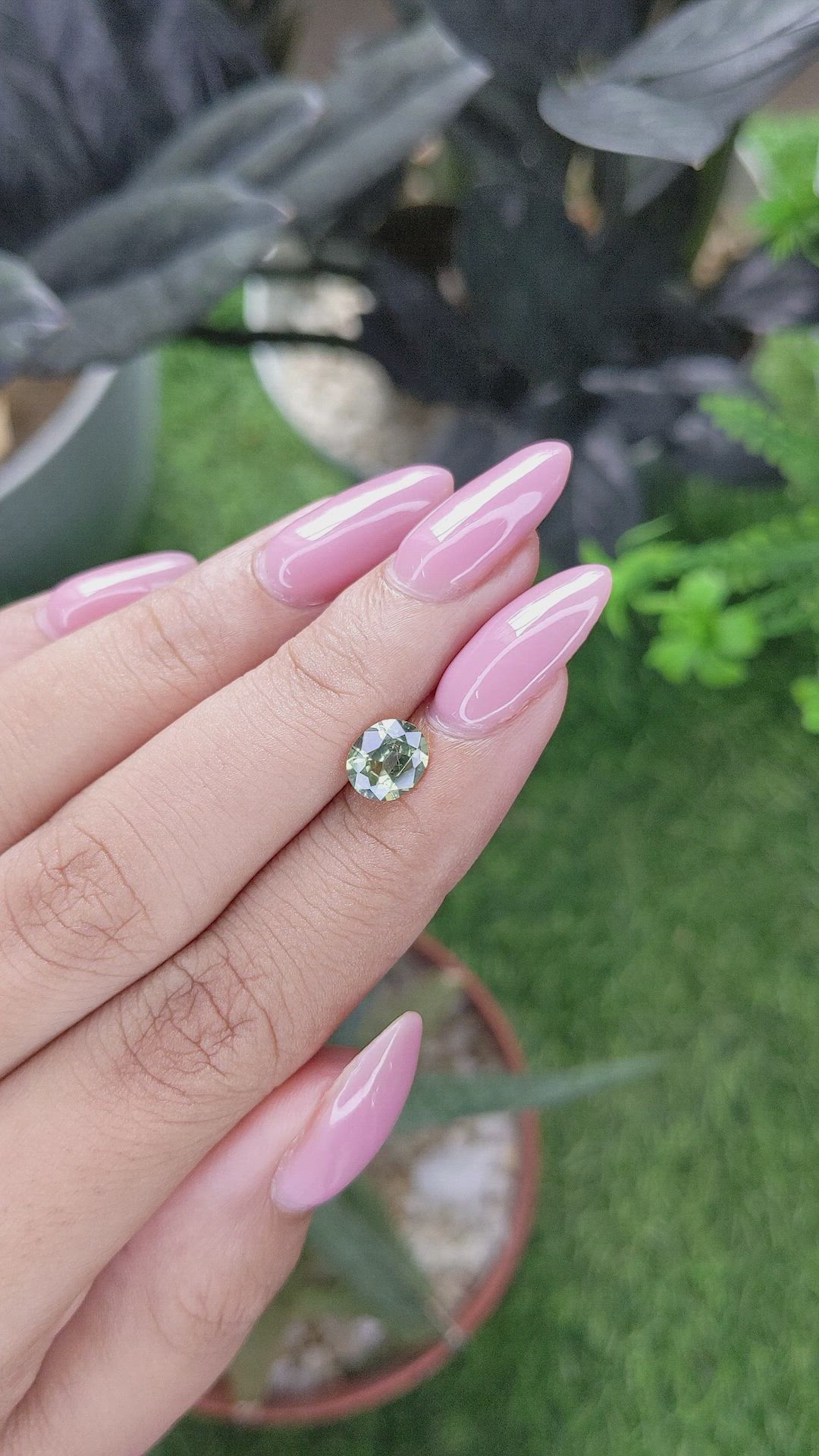 1.26 Ct. Bluish Green Sapphire from Madagascar Size Video