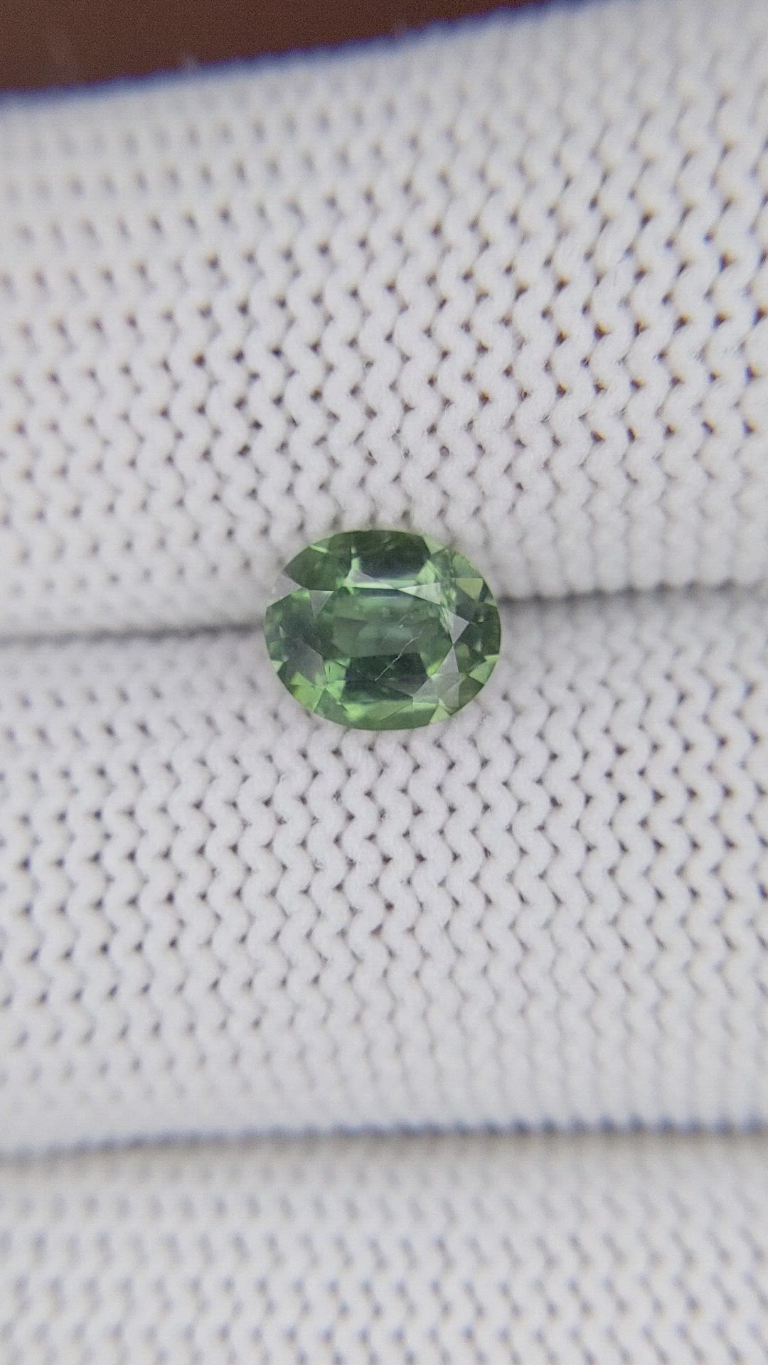 1.26 Ct. Bluish Green Sapphire from Madagascar Size Video