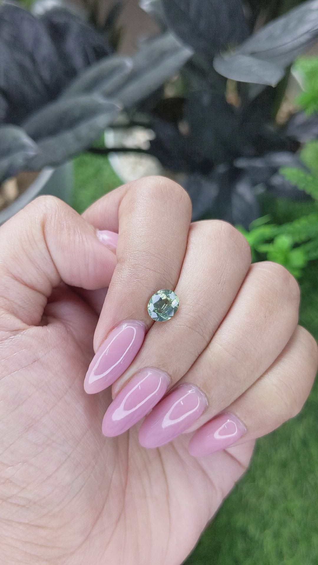 1.26 Ct. Bluish Green Sapphire from Madagascar Size Video