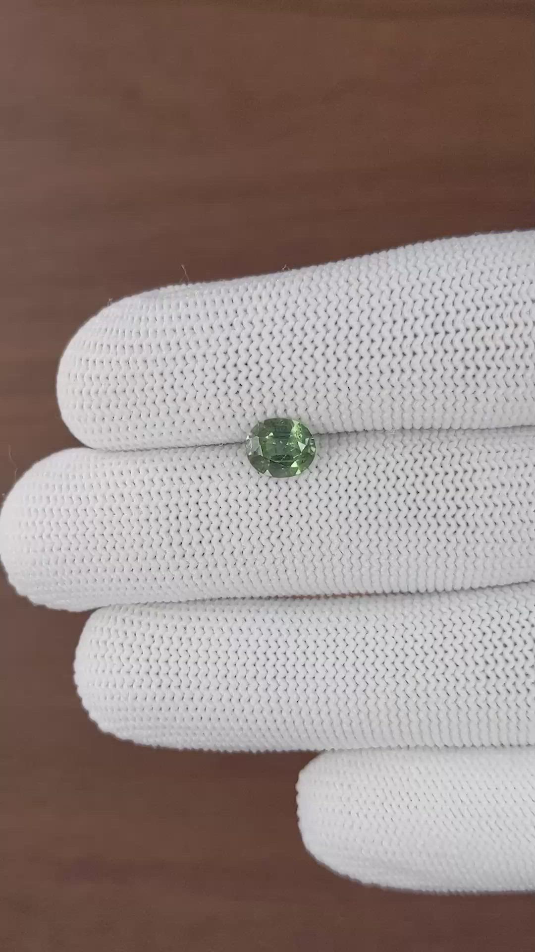 1.26 Ct. Bluish Green Sapphire from Madagascar Size Video