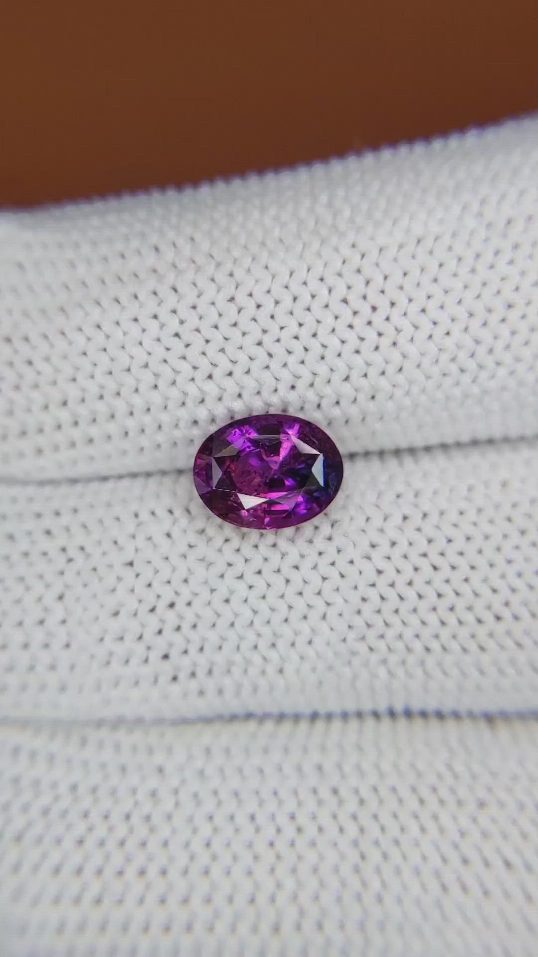 2.14 Ct. Pinkish Purple Sapphire from Ceylon (Sri Lanka) Size Video