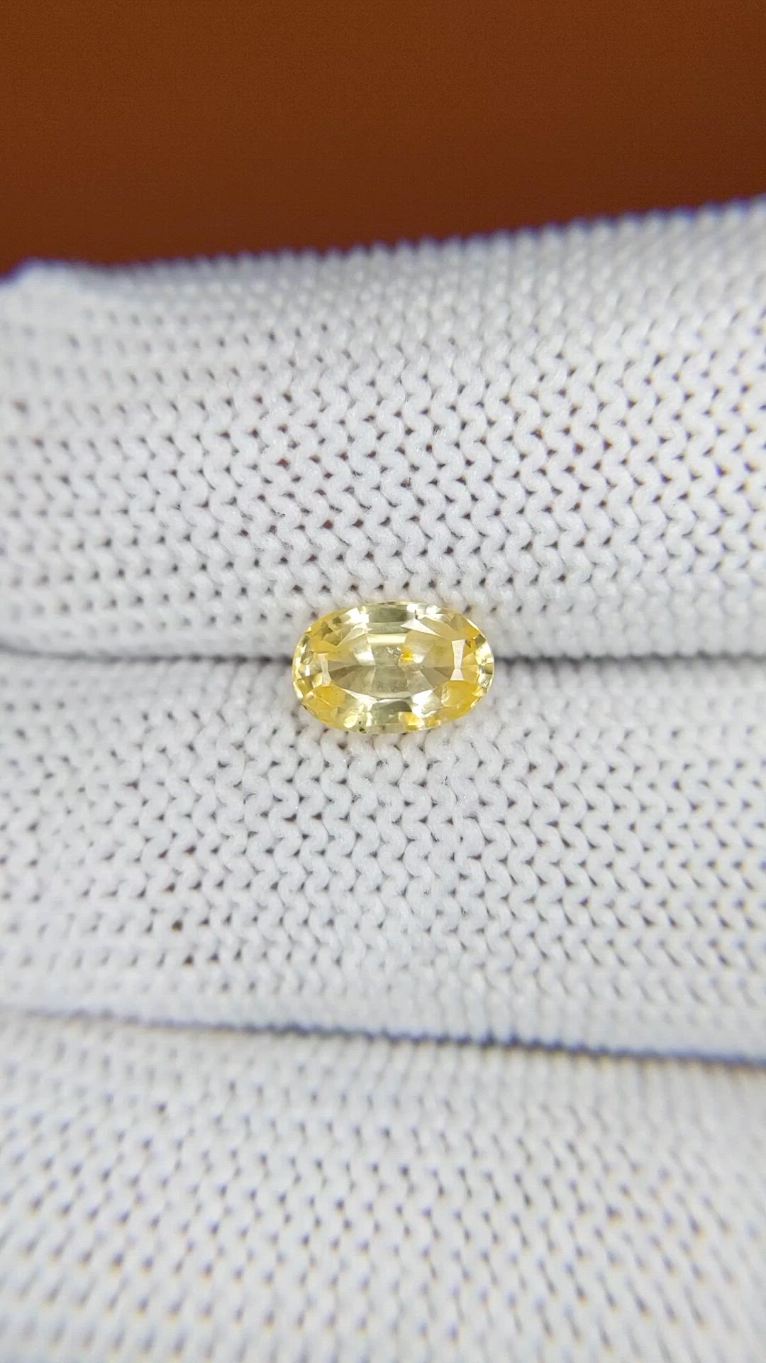 1.29 Ct. Yellow Sapphire from Ceylon (Sri Lanka) Size Video