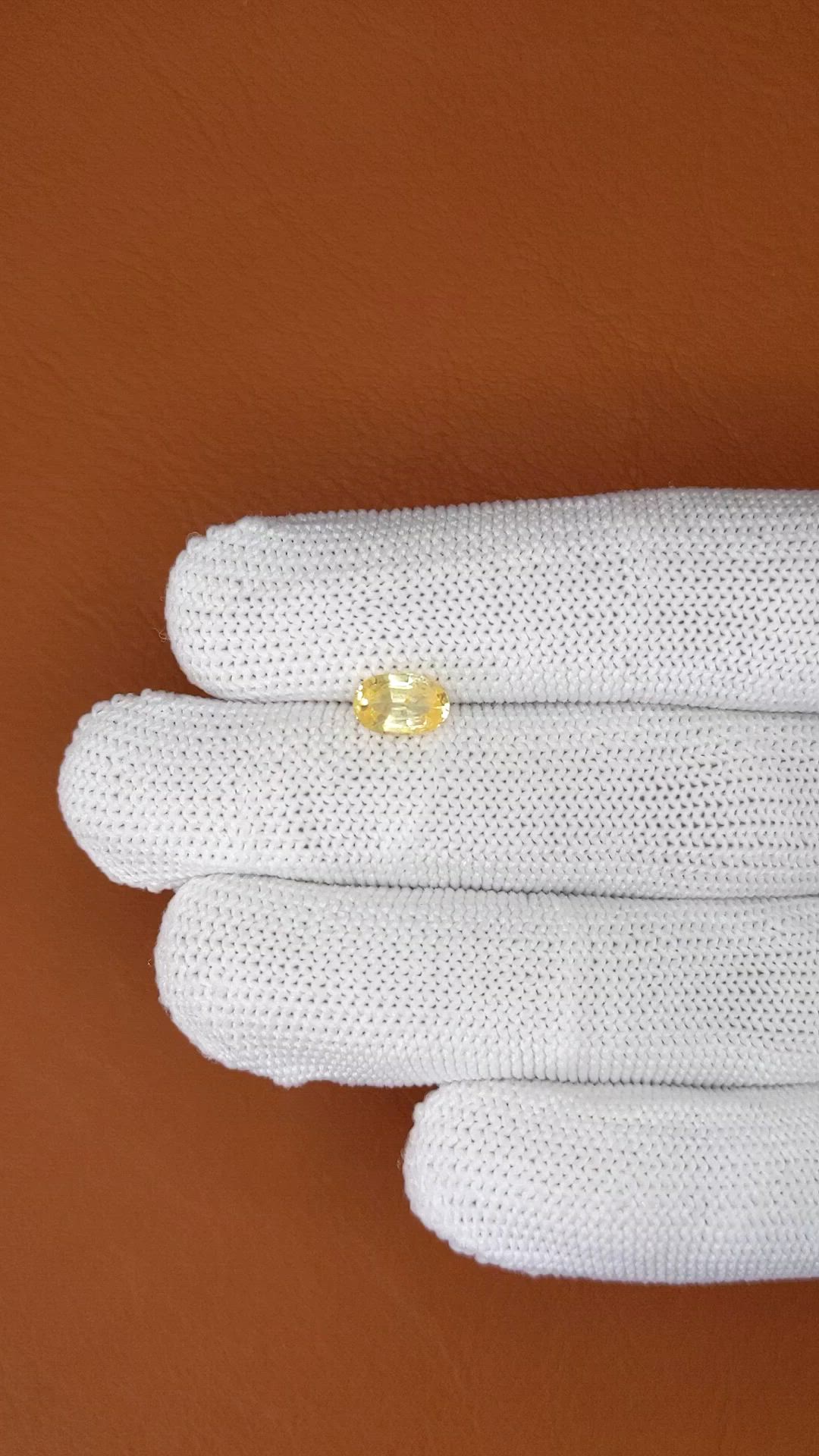 1.29 Ct. Yellow Sapphire from Ceylon (Sri Lanka) Size Video