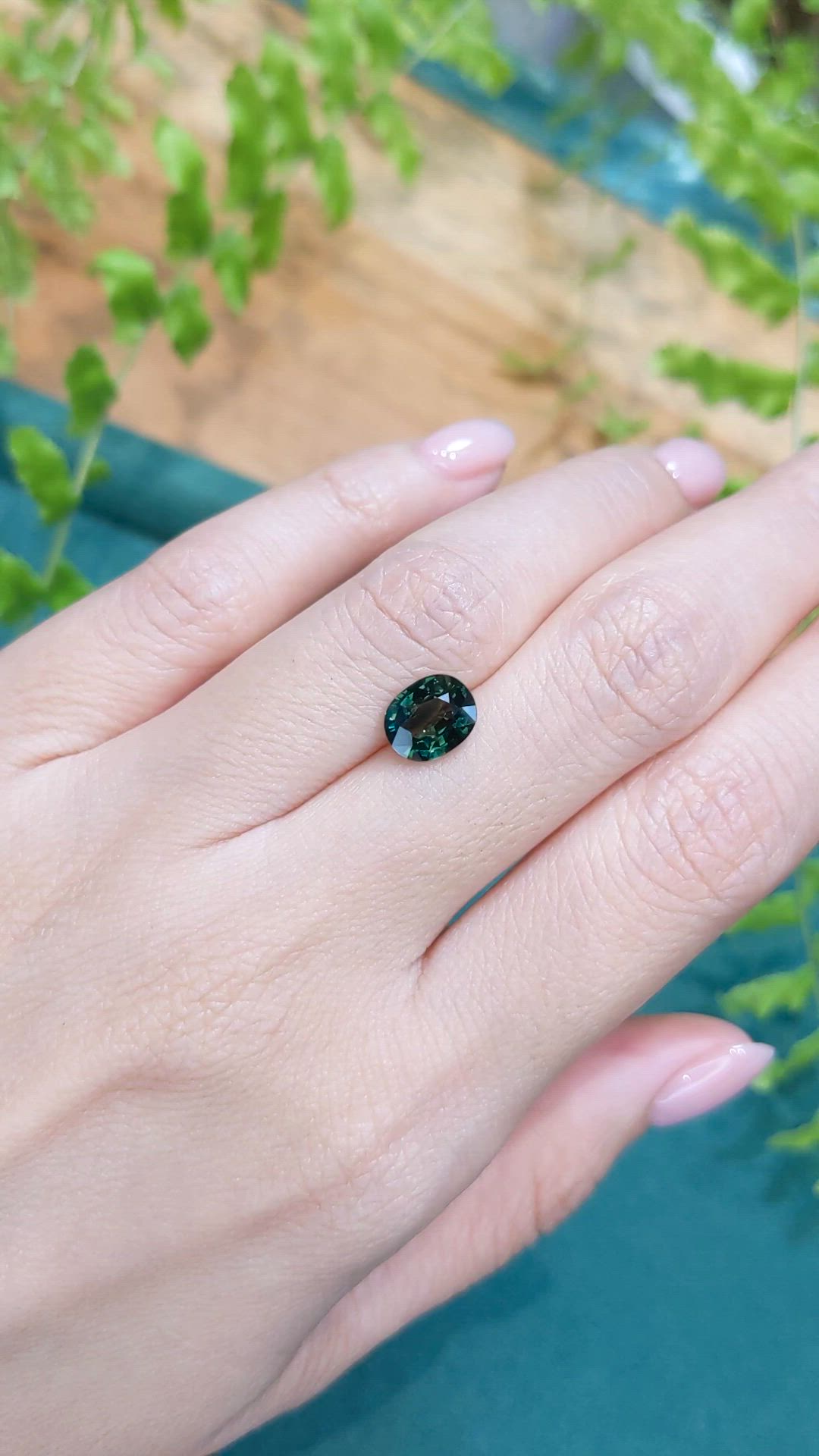1.80 Ct. Bluish Green Sapphire from Madagascar Size Video