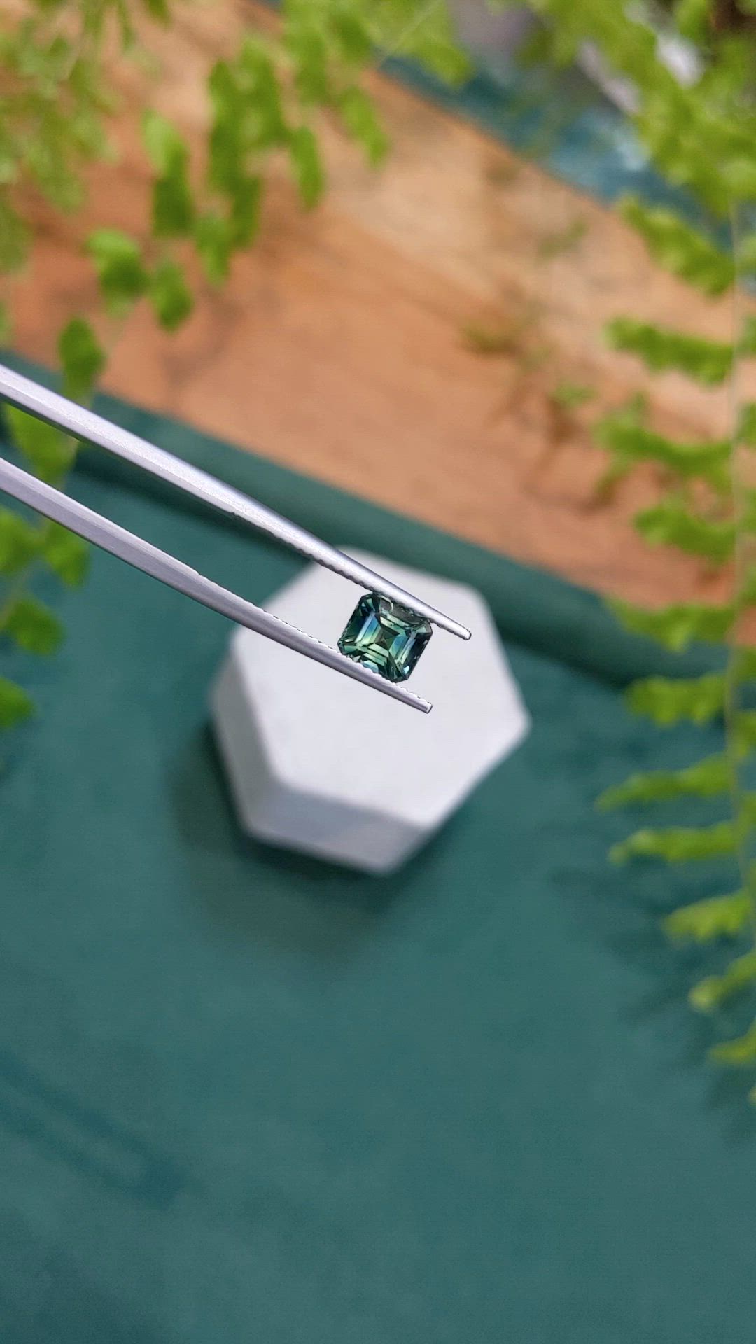 1.47 Ct. Bluish Green Sapphire from Madagascar Size Video