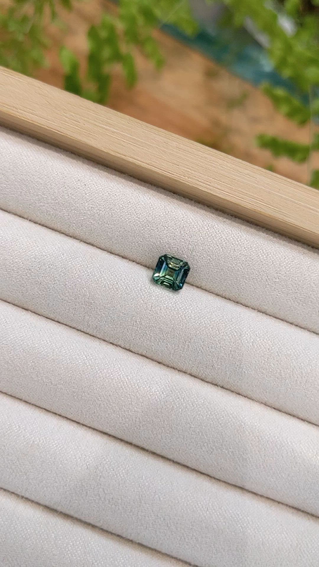 1.47 Ct. Bluish Green Sapphire from Madagascar Size Video