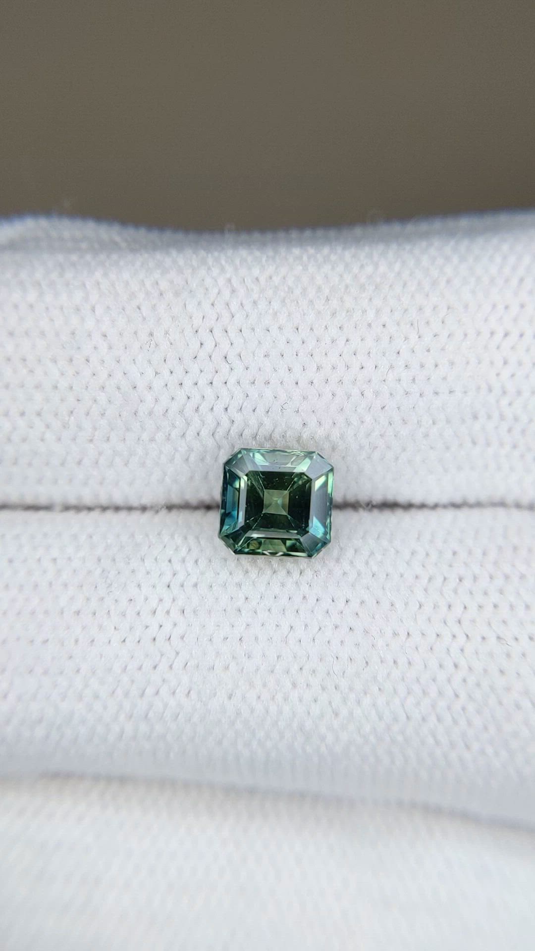 1.47 Ct. Bluish Green Sapphire from Madagascar Size Video