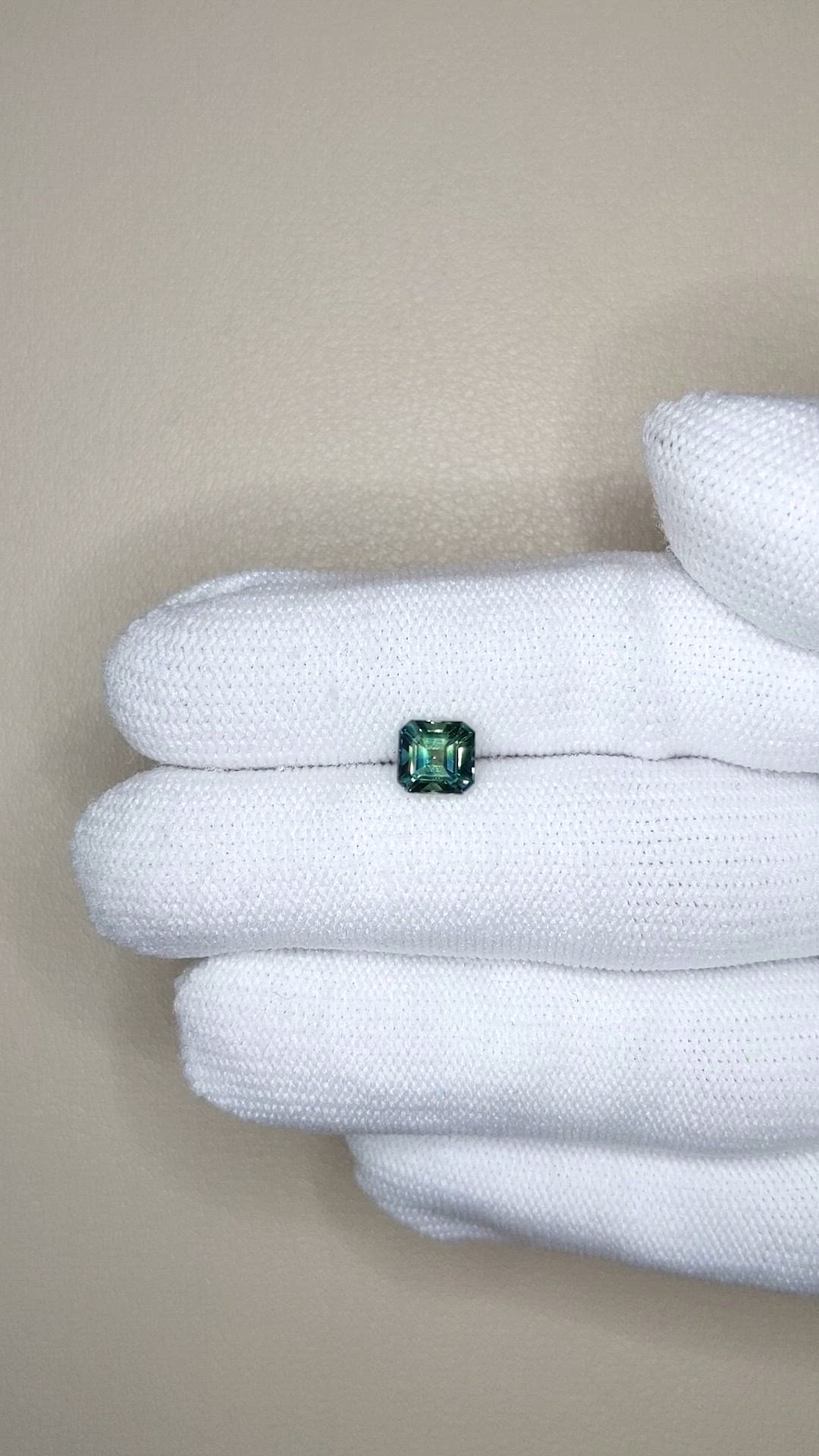 1.47 Ct. Bluish Green Sapphire from Madagascar Size Video