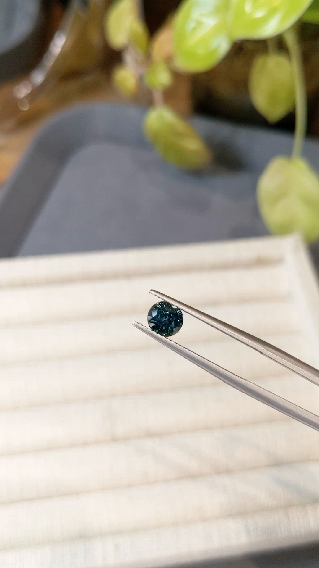 1.08 Ct. Bluish Green Sapphire from Madagascar Size Video