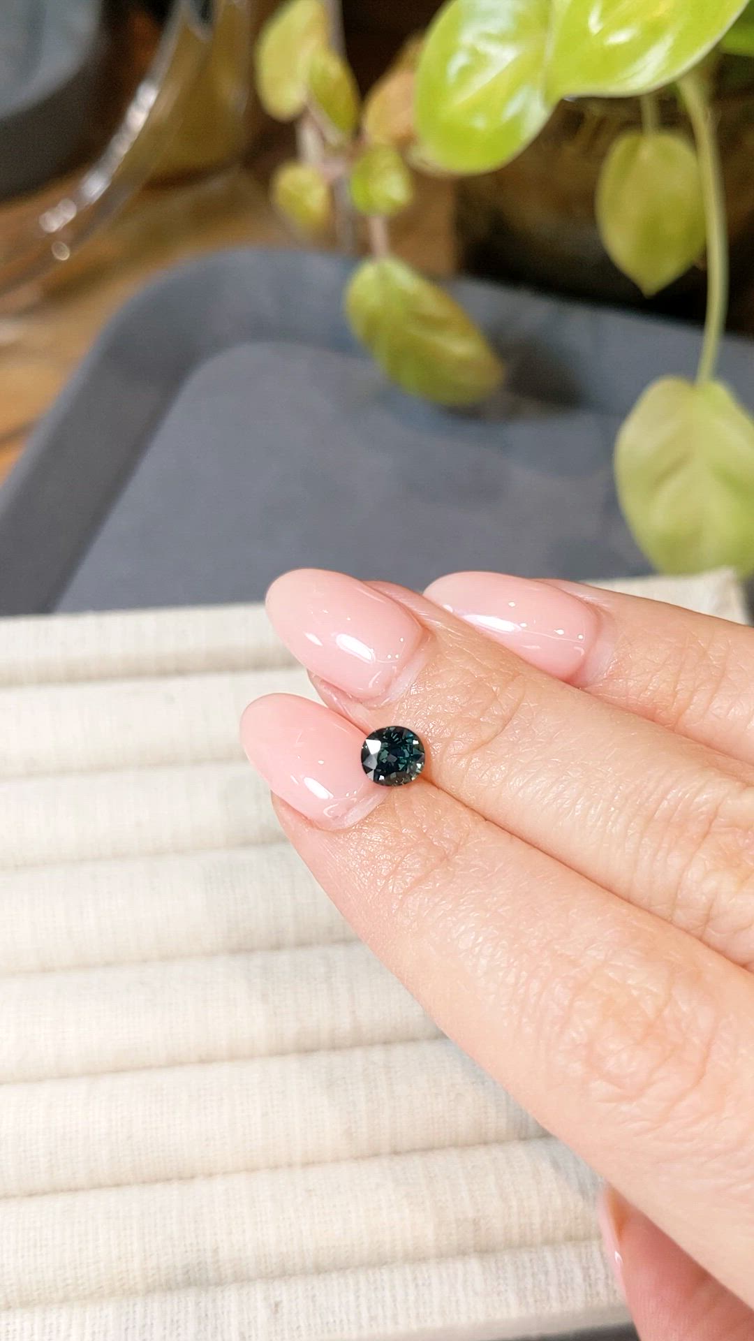1.08 Ct. Bluish Green Sapphire from Madagascar Size Video