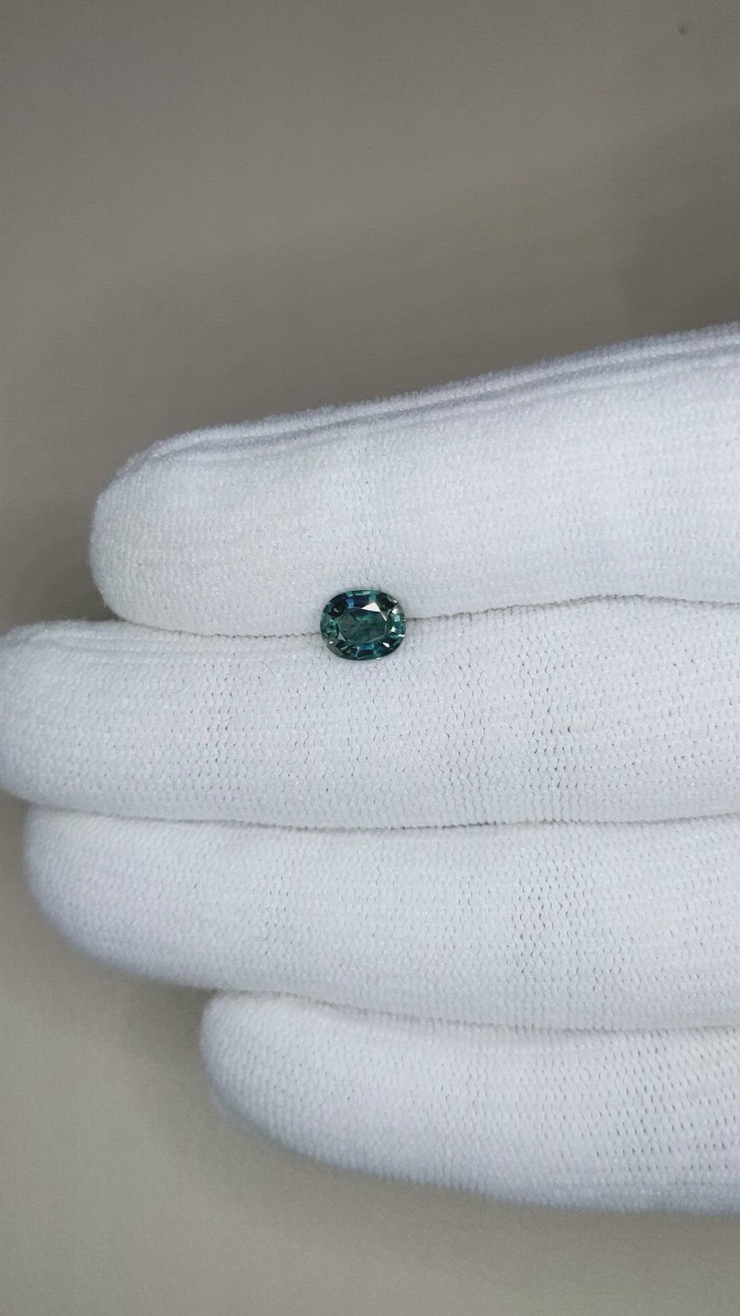 1.10 Ct. Bluish Green Sapphire from Madagascar Size Video