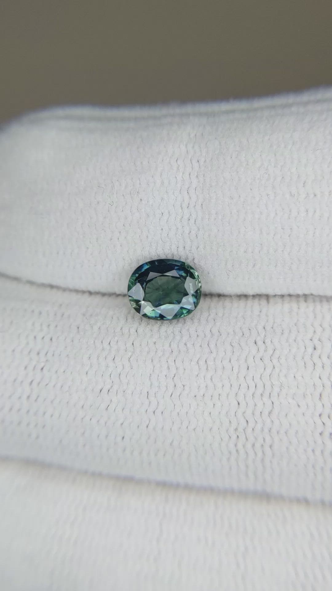 1.10 Ct. Bluish Green Sapphire from Madagascar Size Video